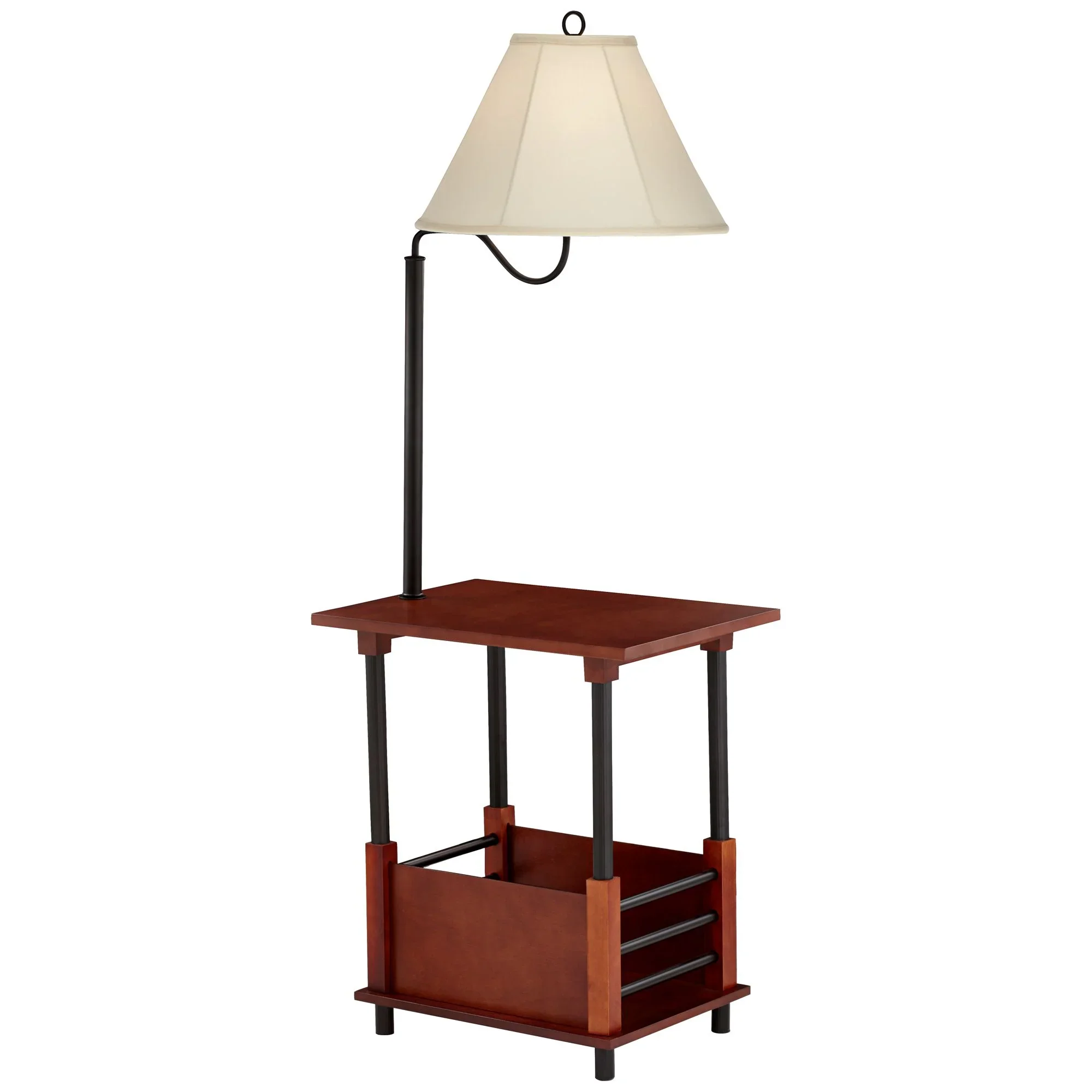 Regency Hill Marville Mission Rustic Farmhouse Floor Lamp with End Table 55
