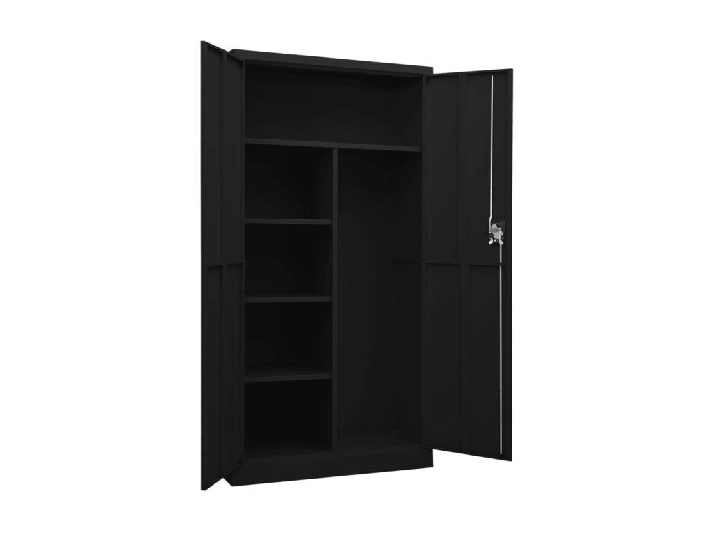 Armario de taquilla de acero negro 90x40x180 cm