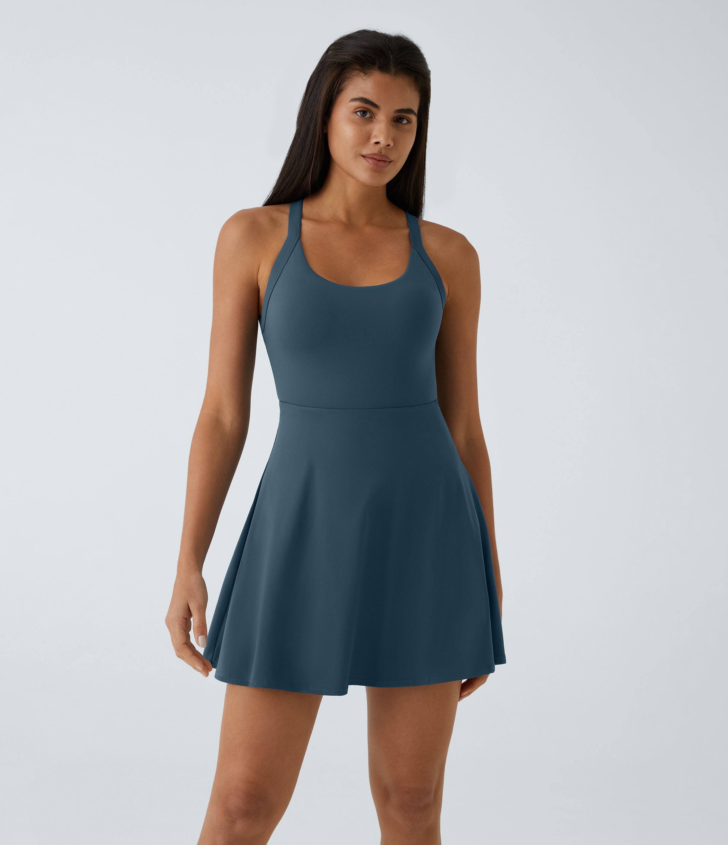 SoftlyZero™ Airy Backless Twisted Flare Low Support Dance Active Dress