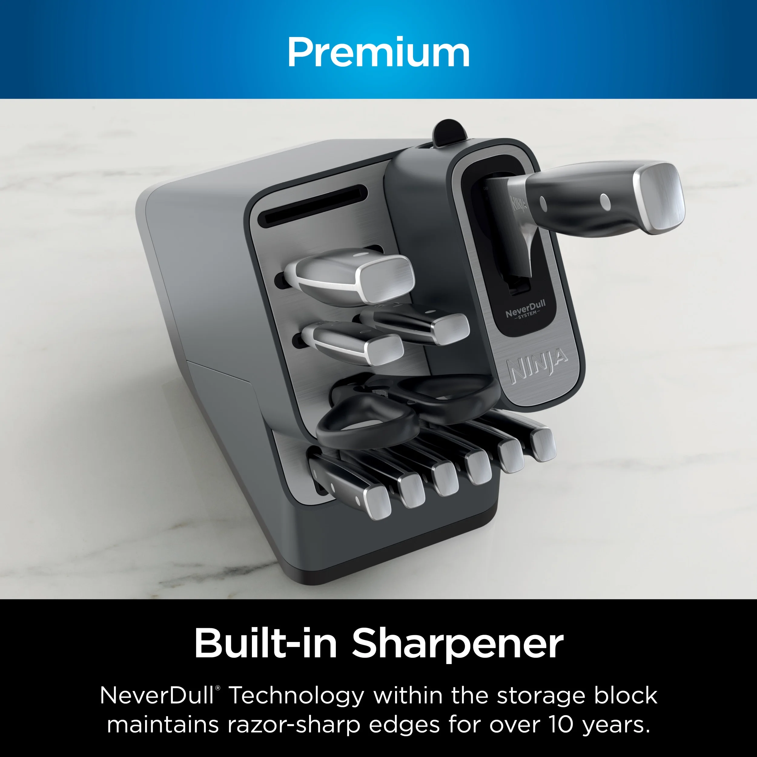 Ninja Foodi NeverDull Premium 12-Piece Knife System with Built-in Sharpener, K32012 - Image 2
