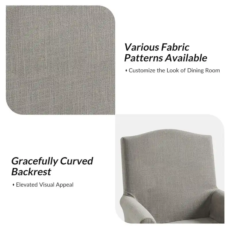 Set of 2 Alethea Upholstered Dining Chairs with Slipcovers and Solid Wood Legs by HULALA HOME