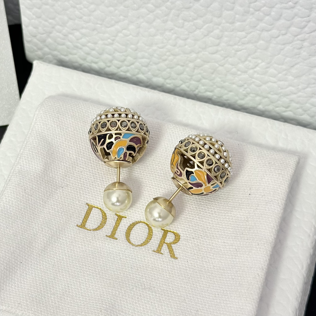 Dior Enamel Earrings - Original Replica Club