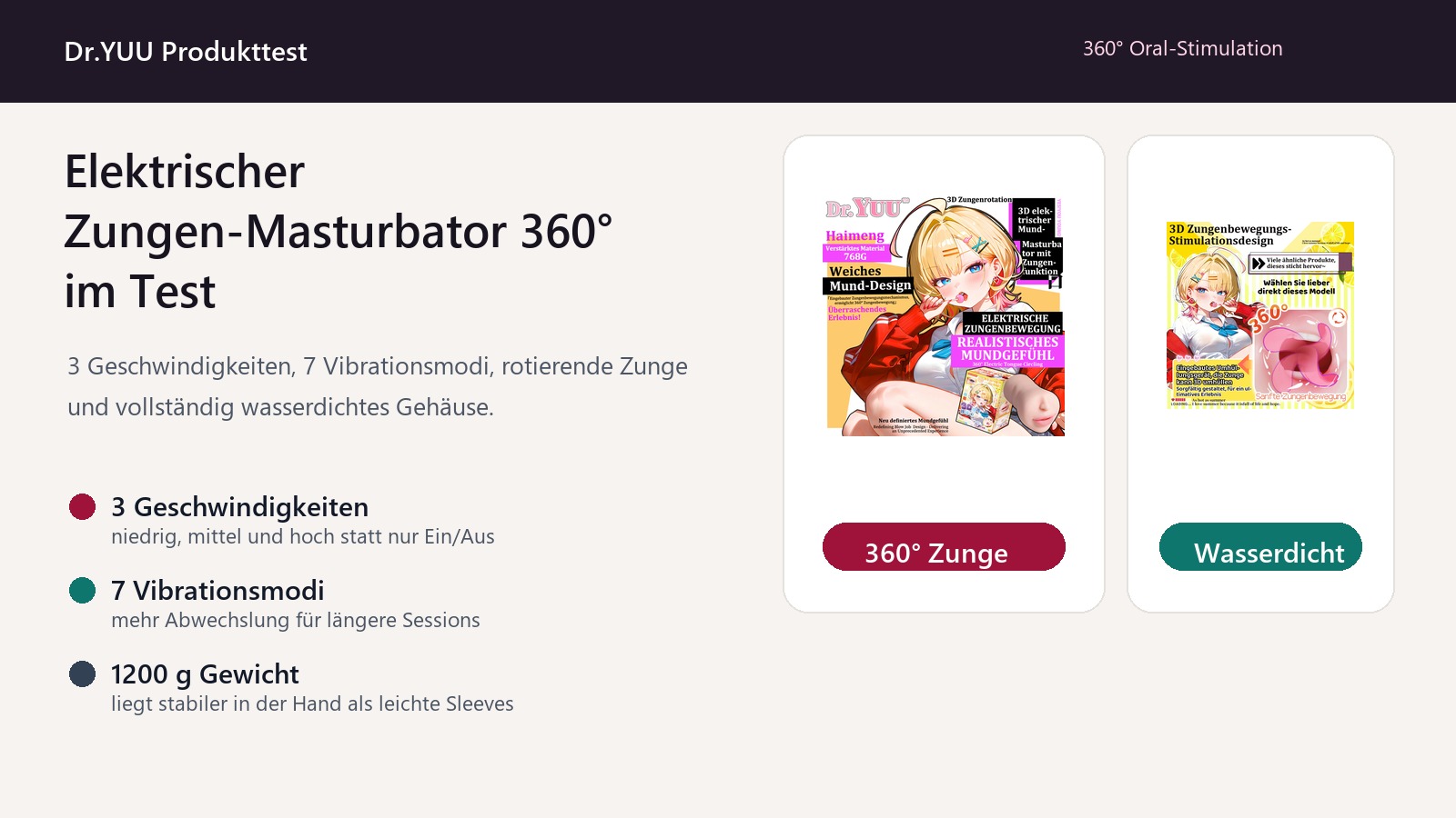 Dr.YUU Elektrischer Zungen-Masturbator 360 Grad im Test