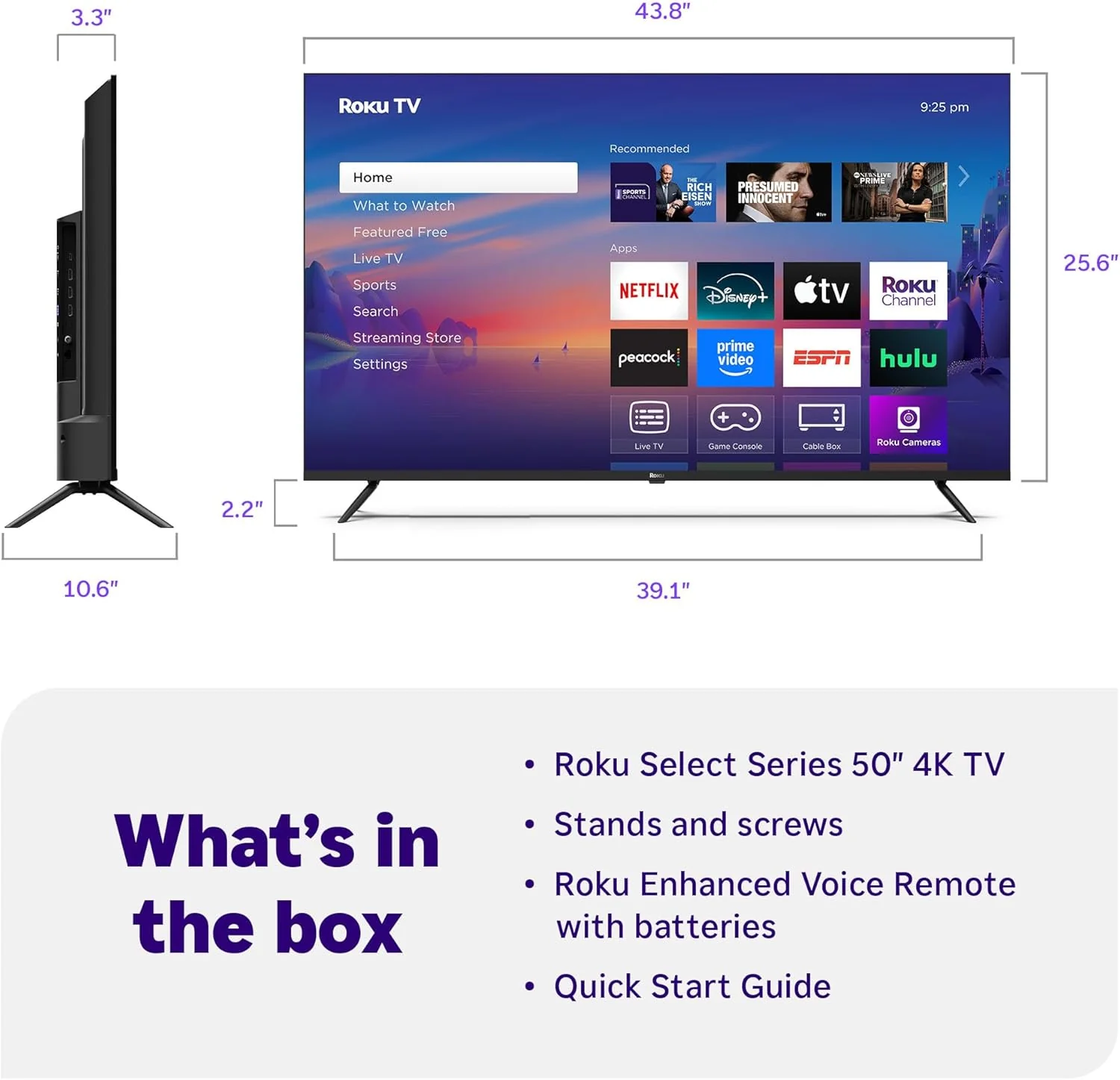 Roku 50in Select Series 4K HDR Smart TV With Voice Remote - Image 6 Roku 50in Select Series 4K HDR Smart TV With Voice Remote - Image 6
