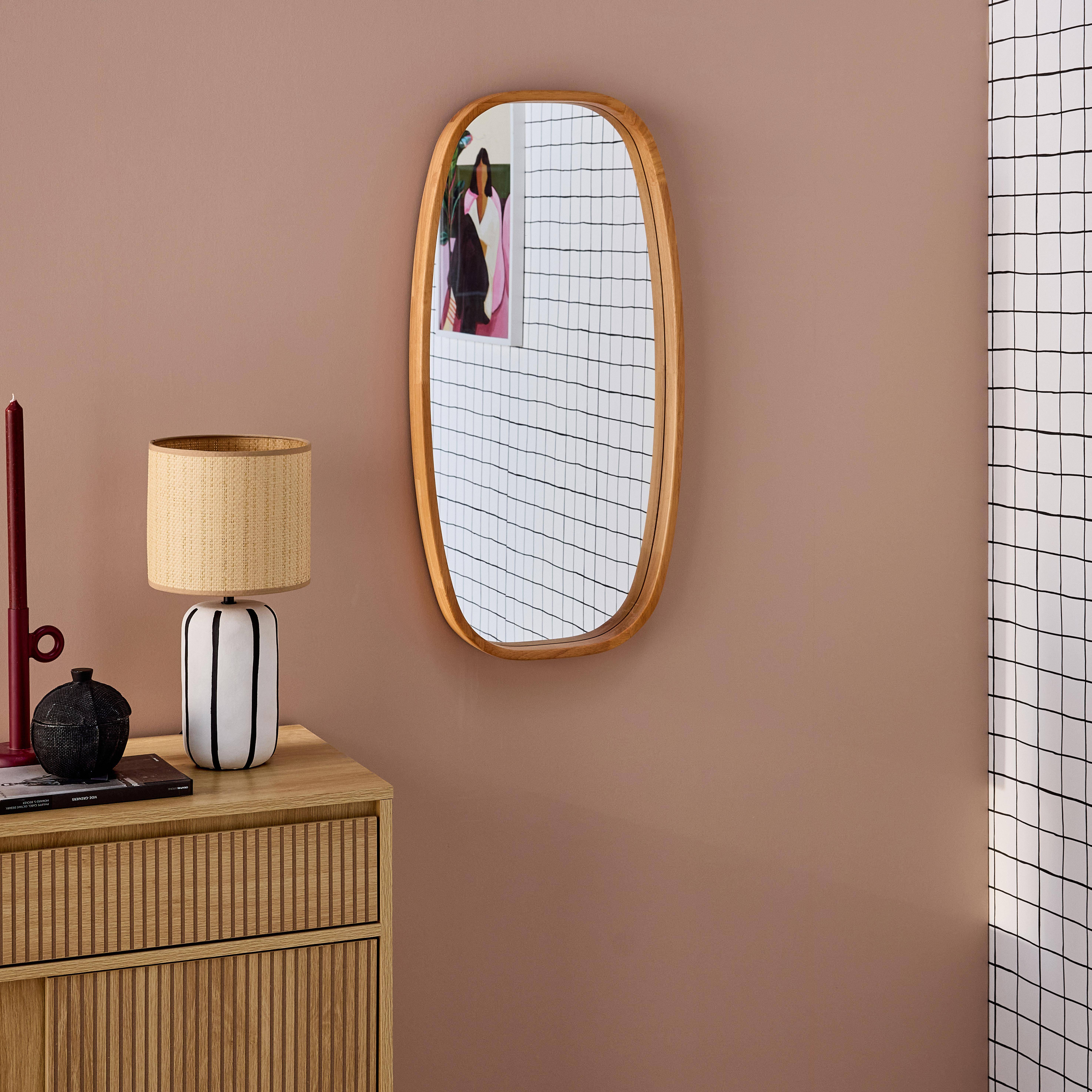 Jamie - Espejo rectangular de madera decorativo de pared