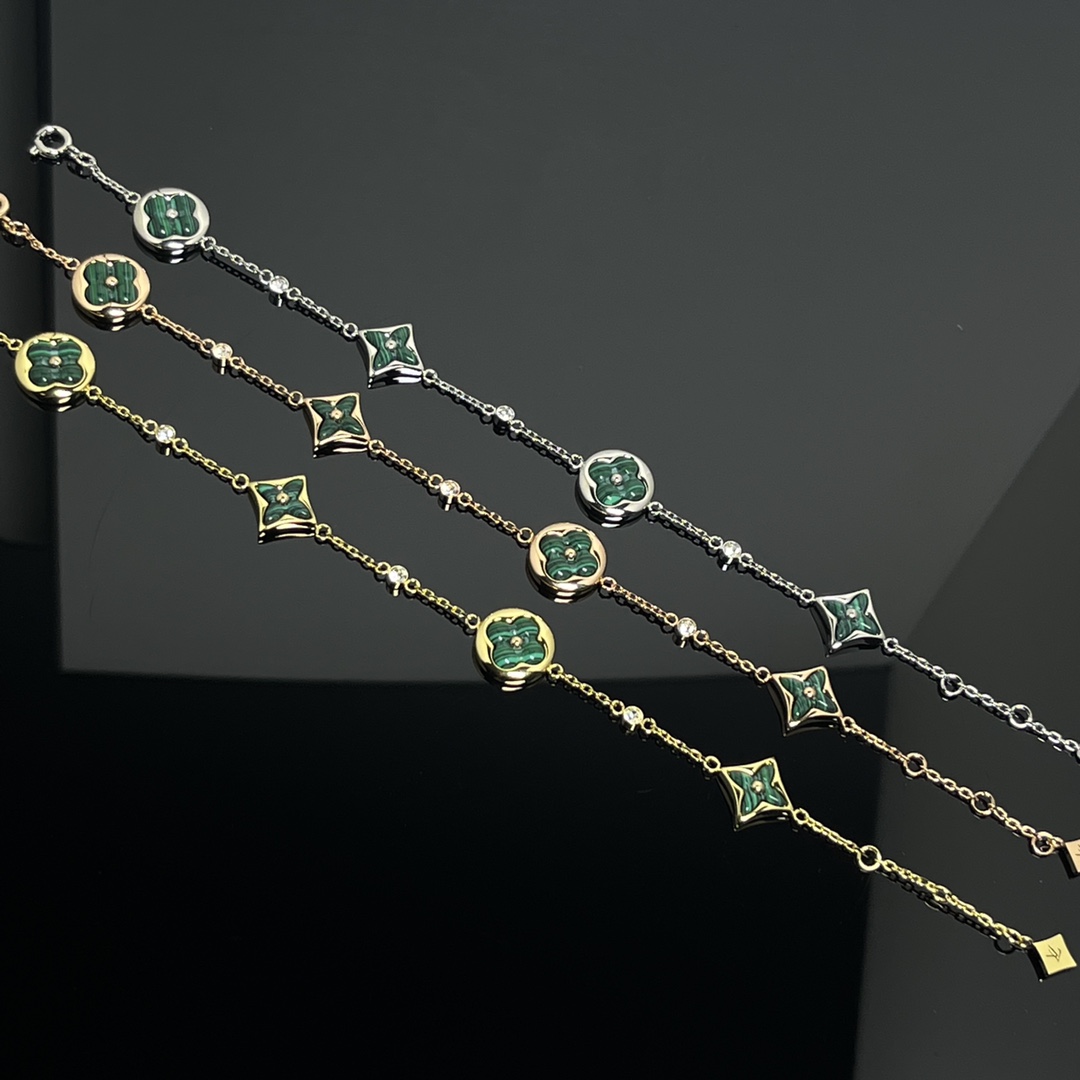 Louis Vuitton 4 Motifs Malachite Star Sun Bracelet - Original Replica Club