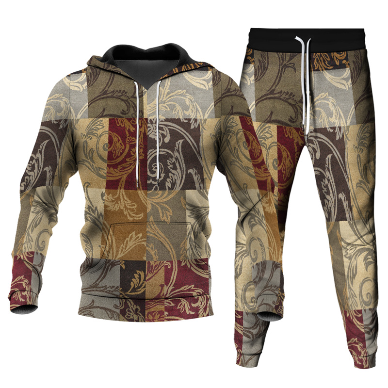 Men's Personalized Printed Hoodie Set 005