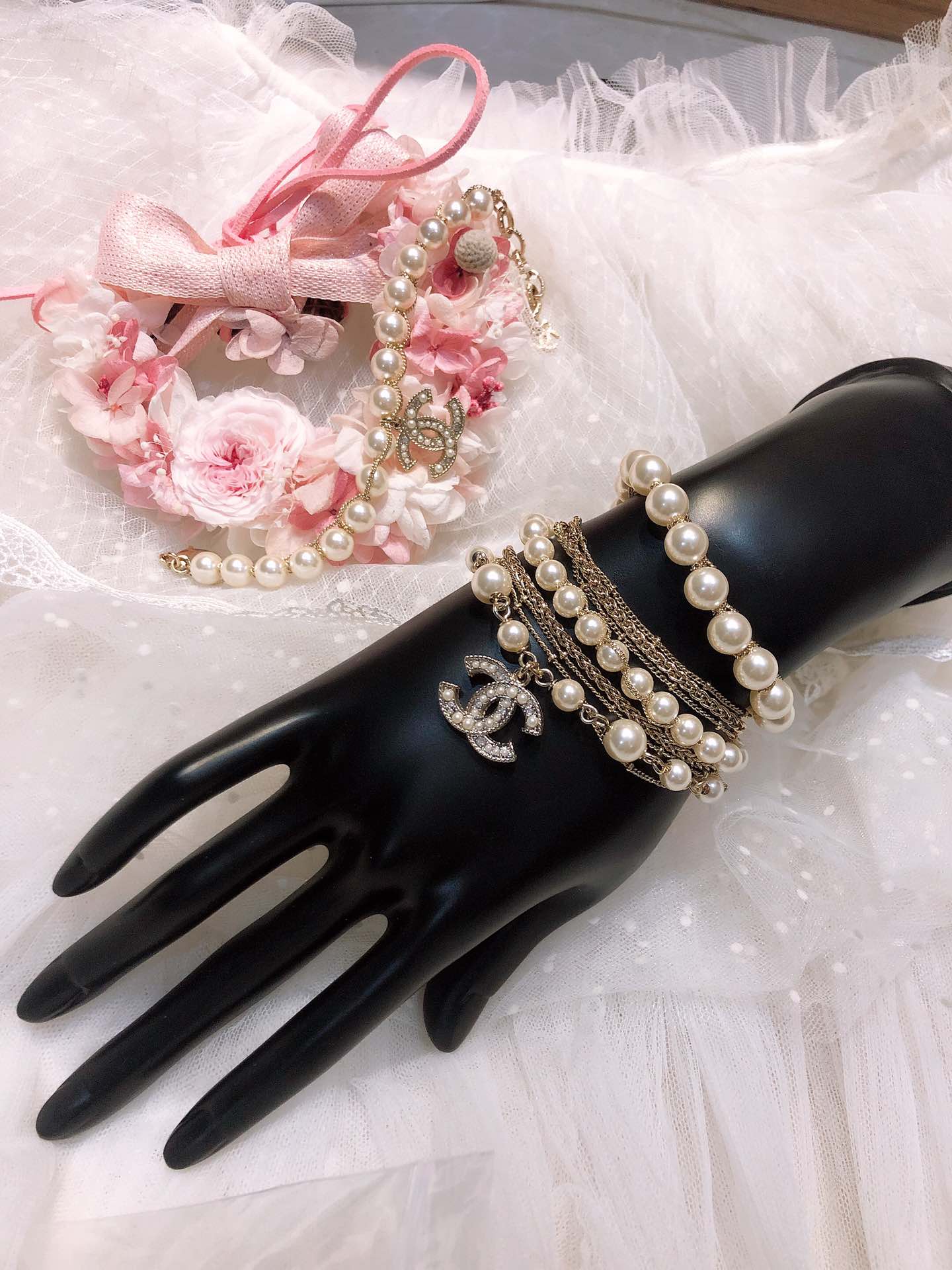 Chanel Vintage Multi Row Pearl Bracelet - Original Replica Club
