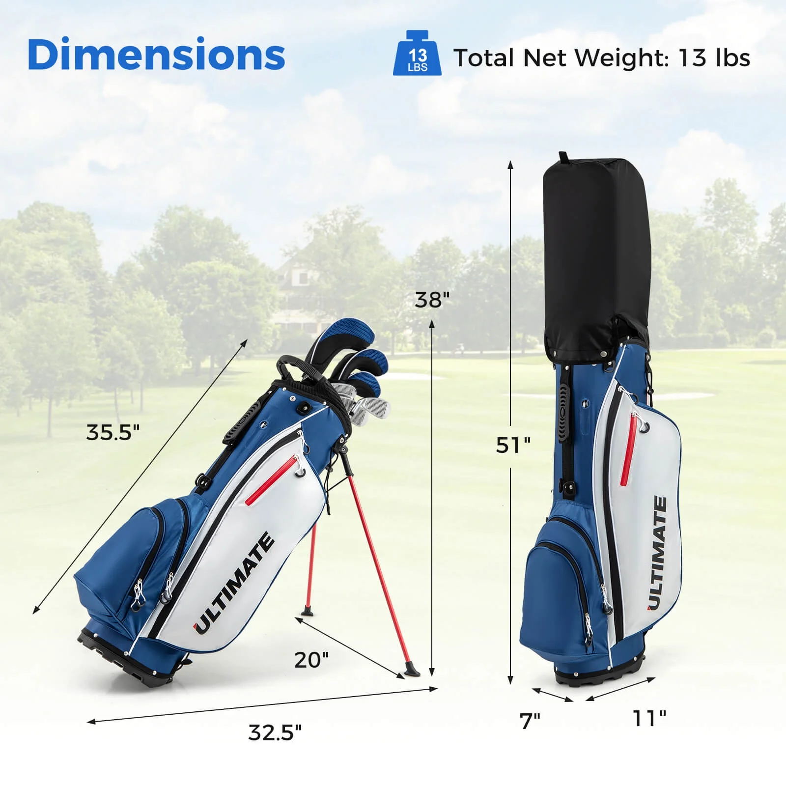 Costway Men's Complete Golf Clubs Package Set 10 Pieces Includes Alloy Driver - Image 4