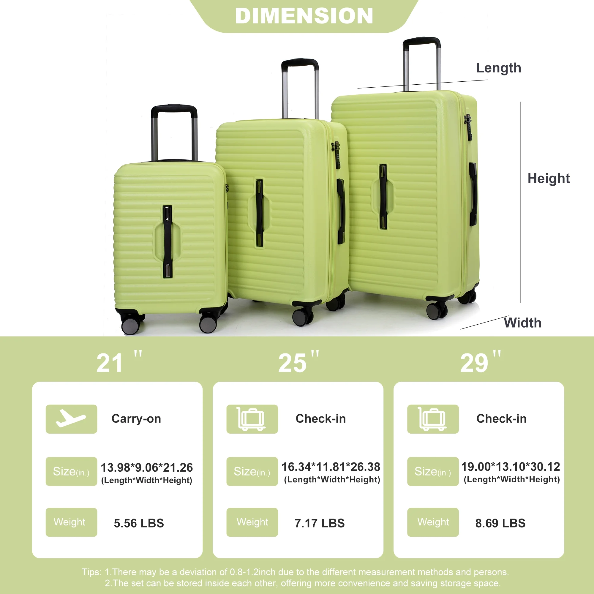 PAPROOS 3-Piece Luggage Set (20''/24''/28''), Hardshell Lightweight Suitcase with USB Port and Side Hooks, Travel Luggage with TSA-Lock, Hardside Rolling Luggage for School, Travel, Pink - Image 47