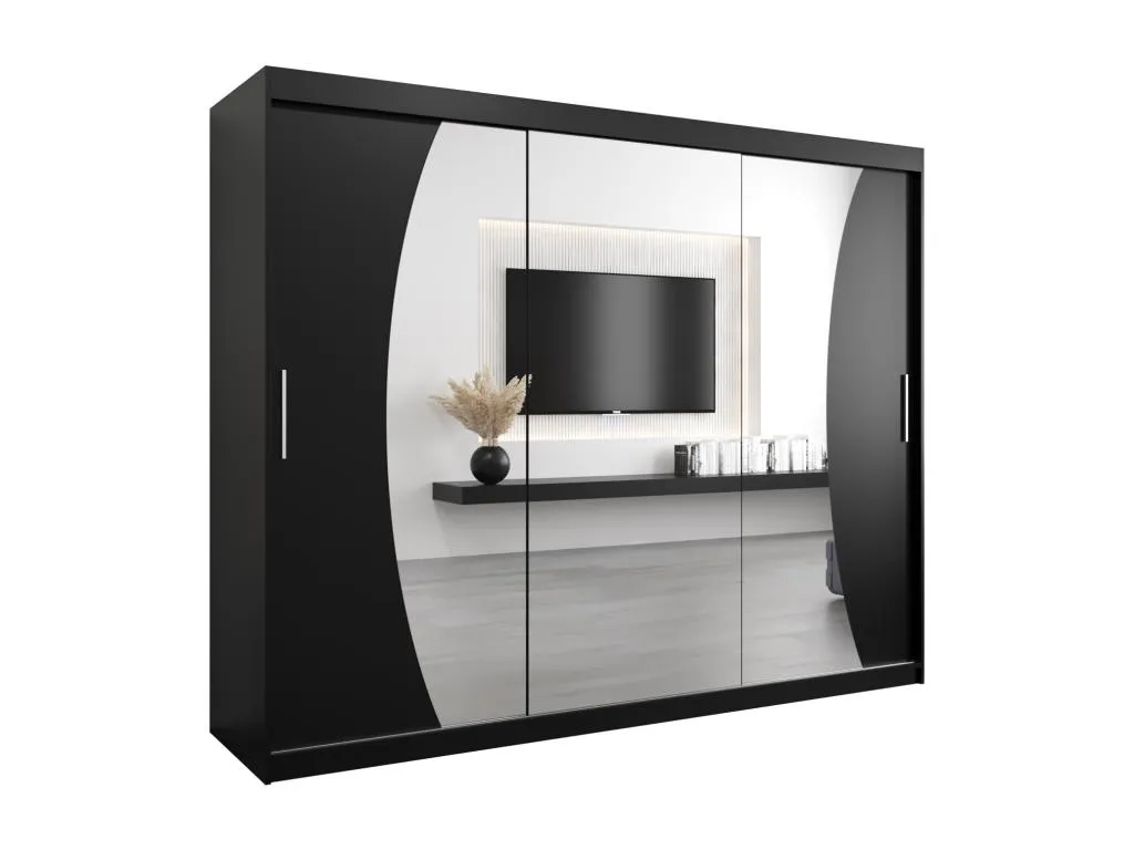 Armario Casahandy con puertas correderas 200x250x62 cm 3 puertas negro negro
