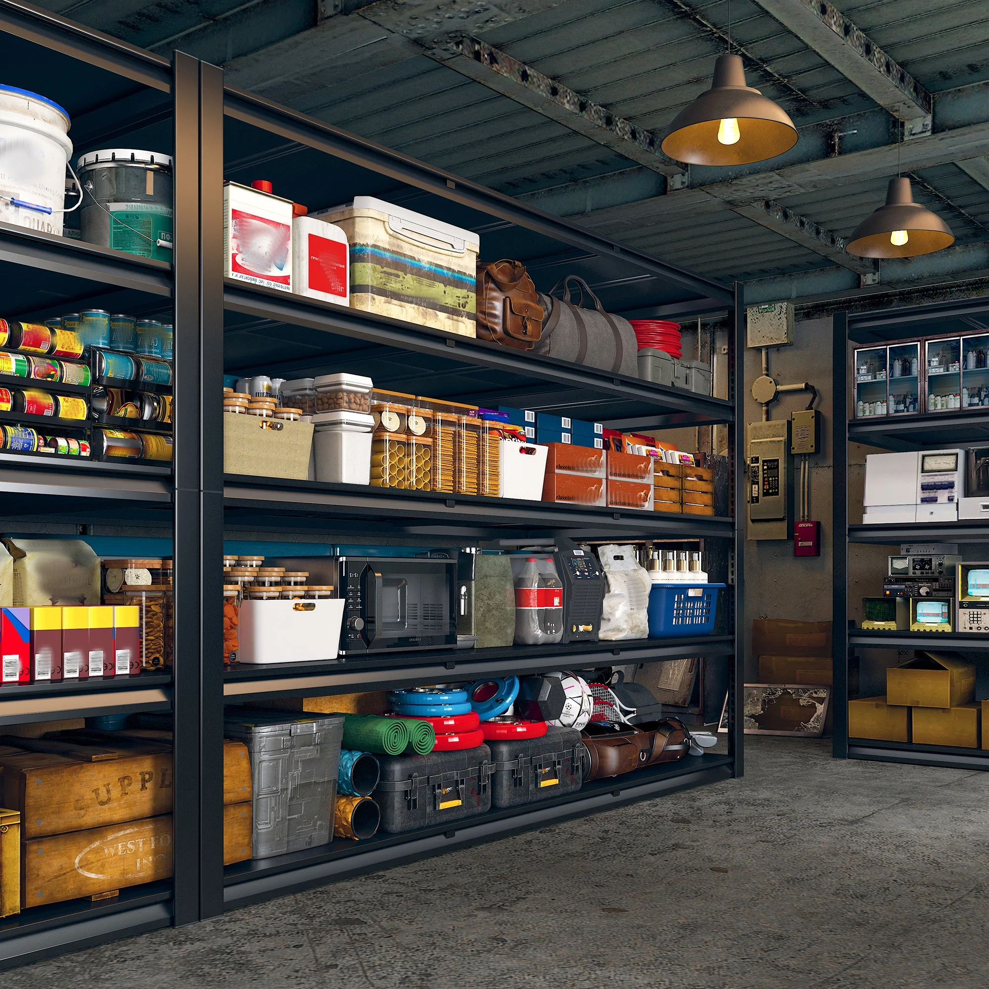 REIBII 60" W Garage Shelving 3000LBS Heavy Duty Storage Shelves Adjustable 5 Tier Metal Storage Rack,60" W x 24" D x 72" H - Image 8