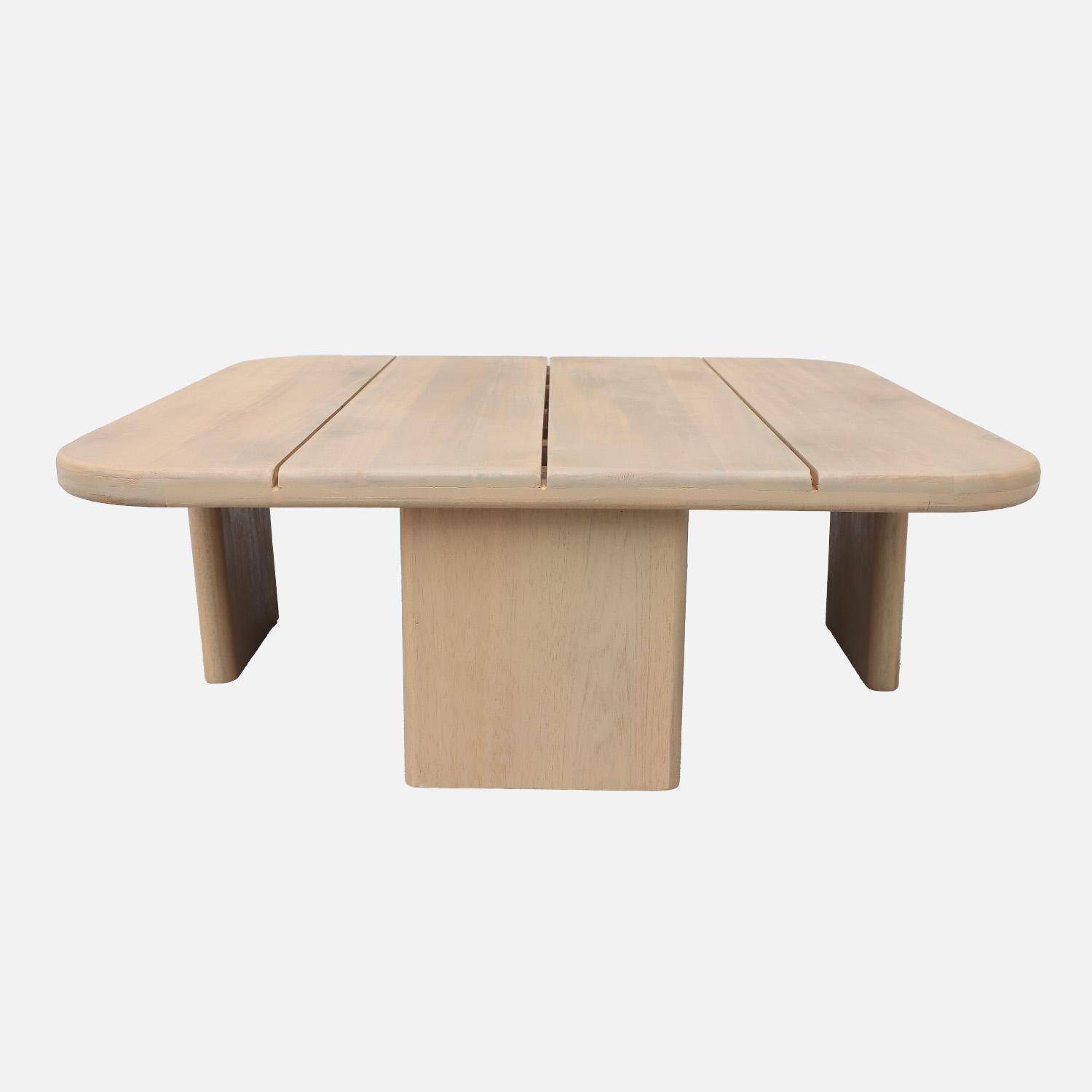 Kaita - Mesa de centro para jardín cuadrada de madera de acacia, 70cm