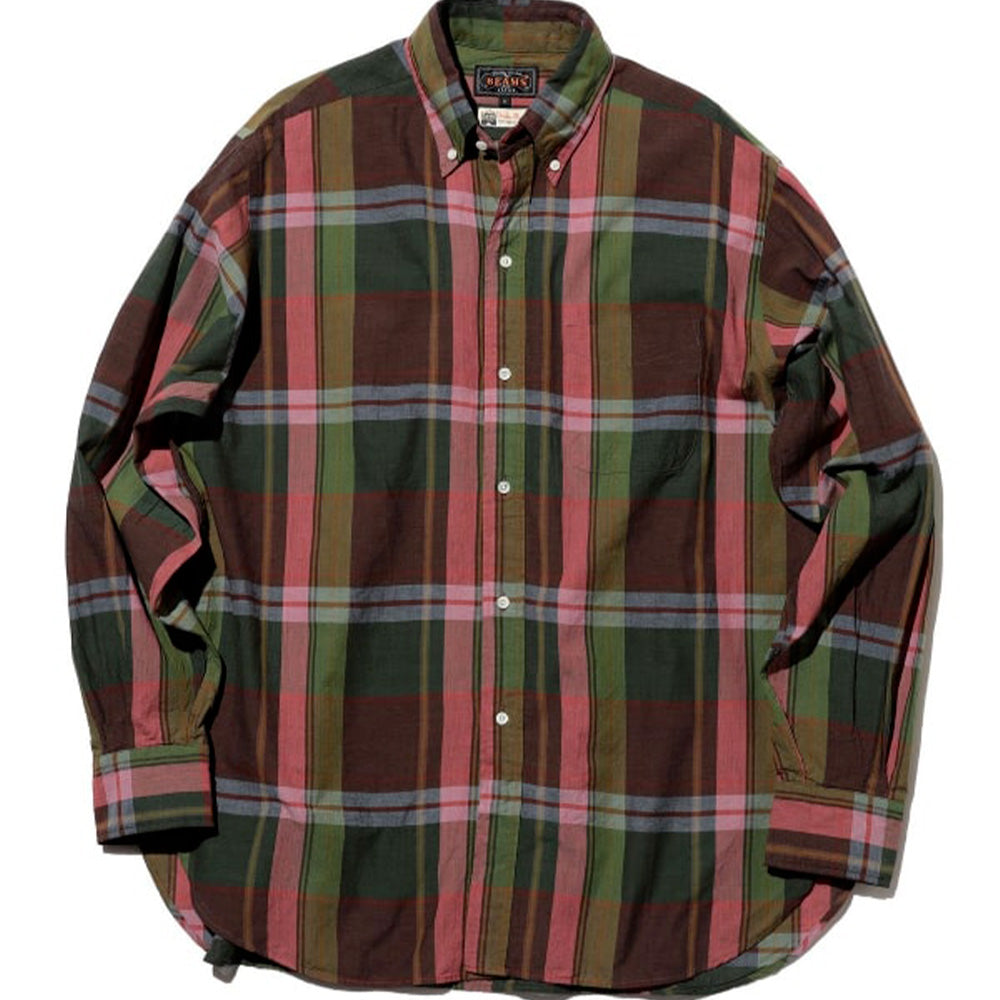 Beams Plus - Chemise B.D Madras - Marron