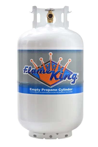 Flame King 30 lb LP Cylinder Propane Tank with Type 1 Overfill Protection Device Valve (Ships Empty)