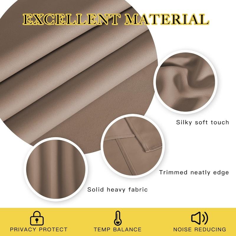 Elegant Three Layer Polyester Linen Curtains Full Light Shading Noise Reducing Privacy Protection Eco Friendly Window Curtains