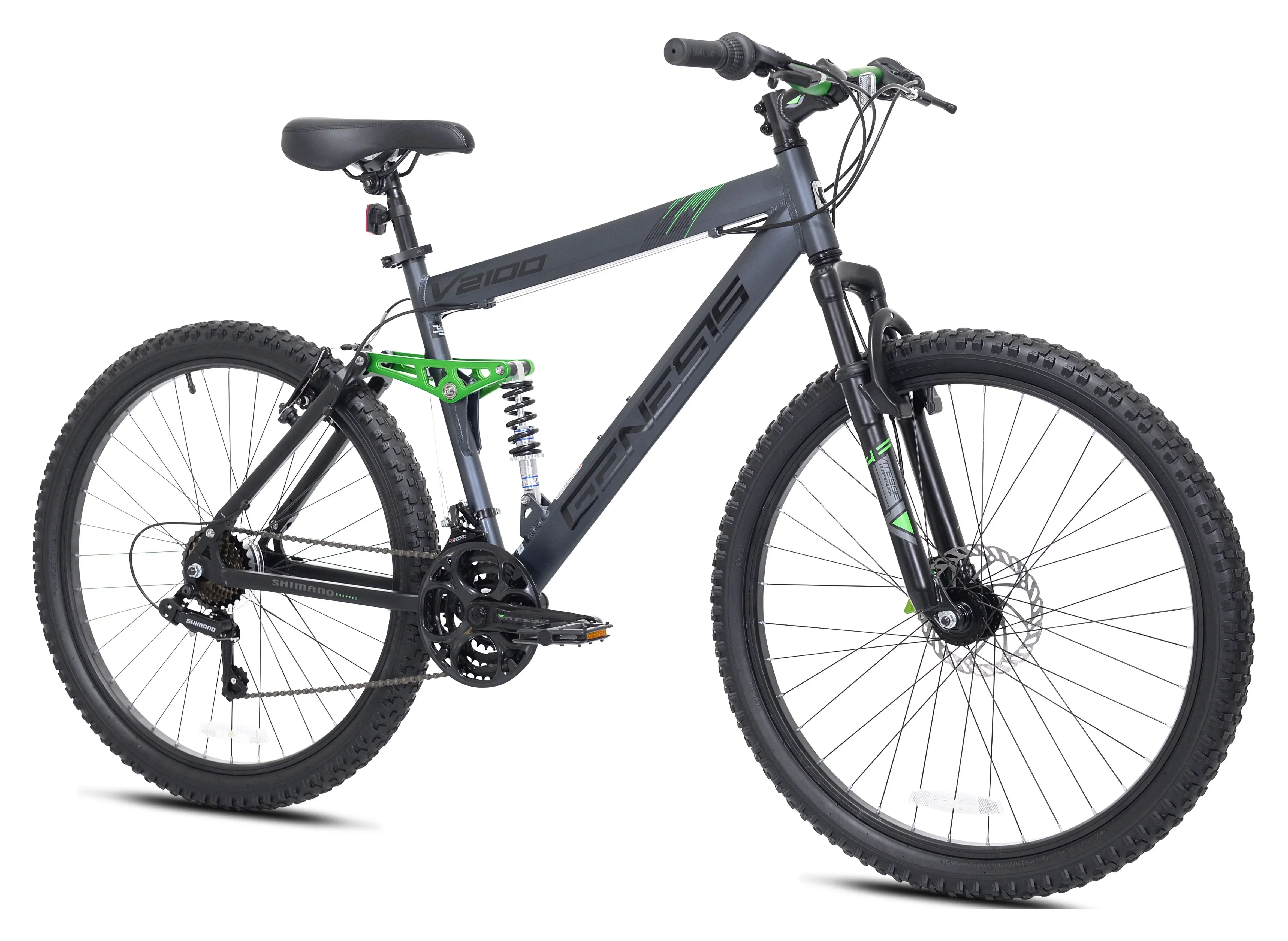 Genesis V2100 Men's Dual Suspension Mountain Bike, 26in, Slate Gray - Image 2 Genesis V2100 Men's Dual Suspension Mountain Bike, 26in, Slate Gray - Image 2