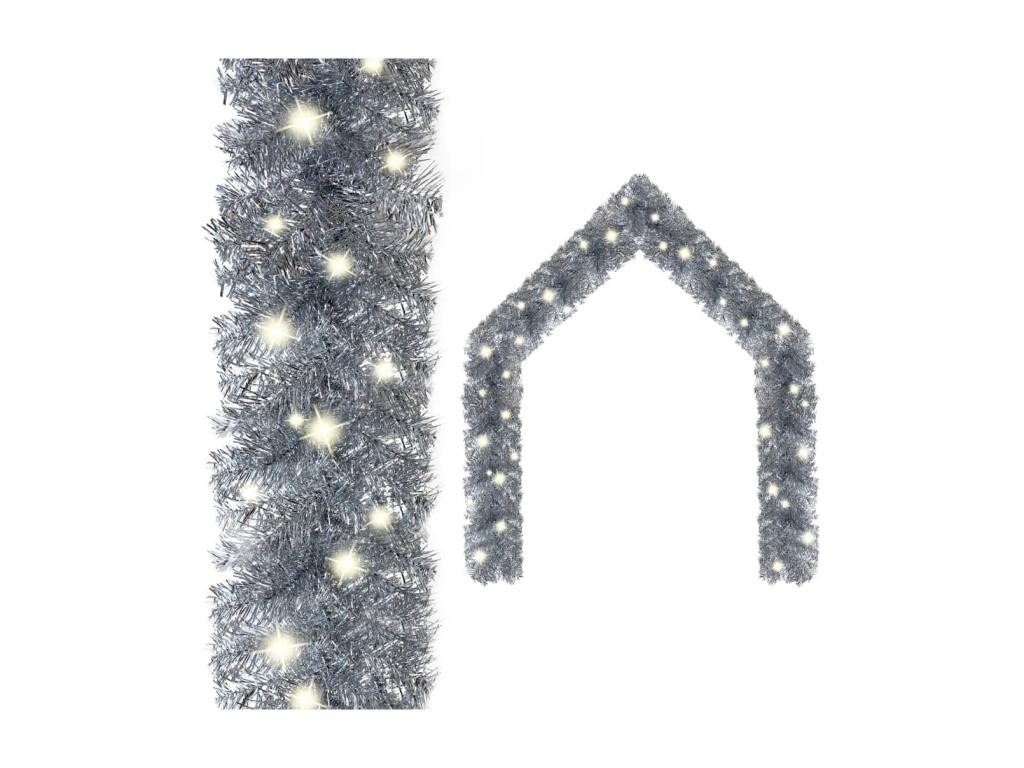Guirnalda de Navidad con luces LED plateado 10 m
