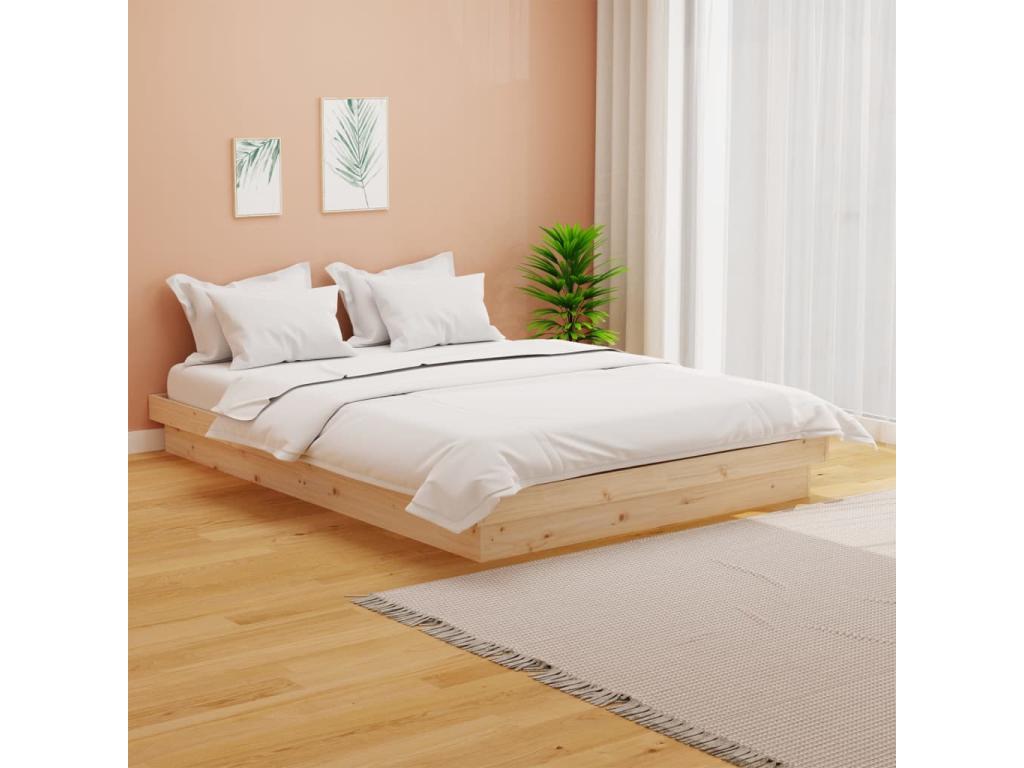 Mueblescolor de cama doble sin colchón madera maciza