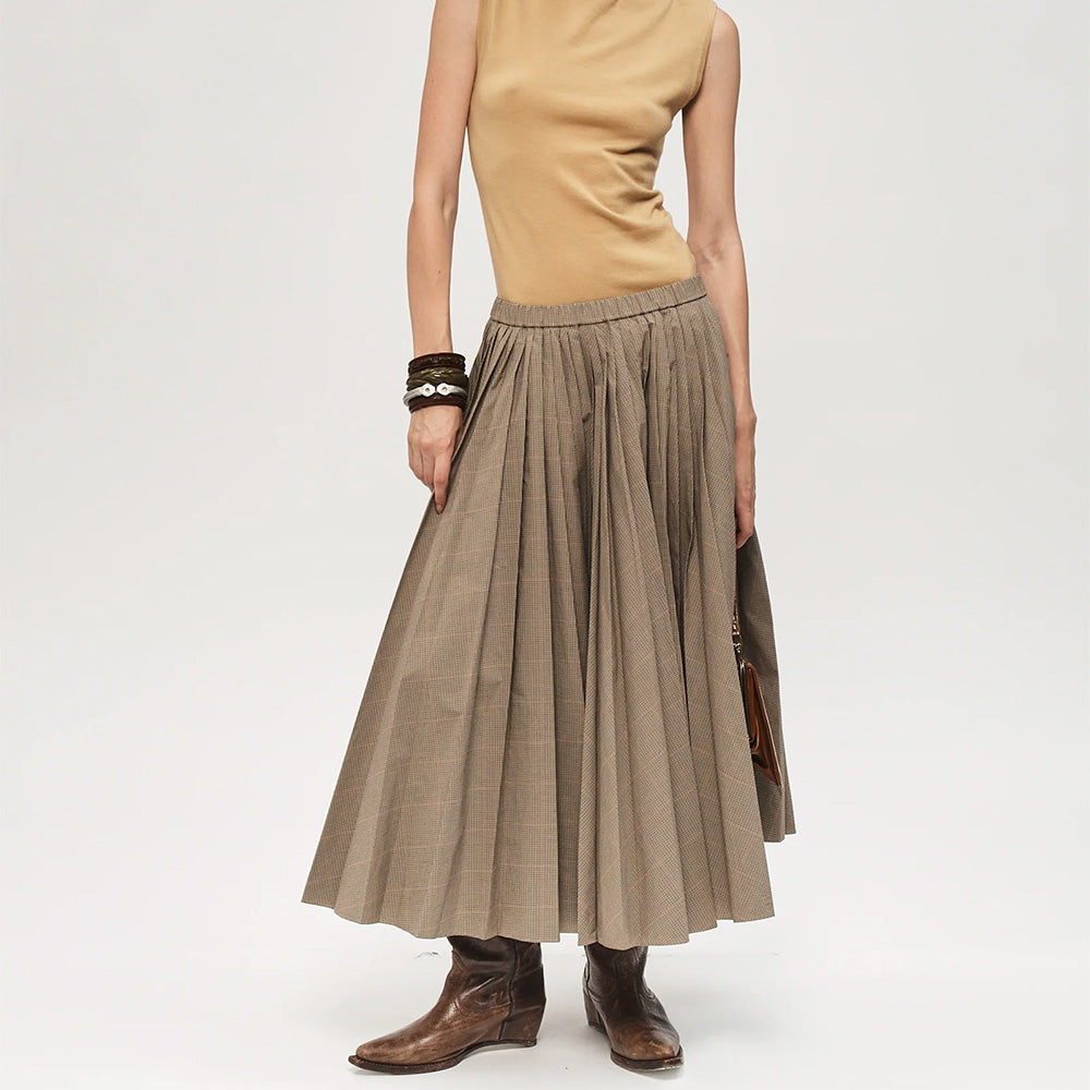 6397 - Jupe Pull on Pleated - Plaid