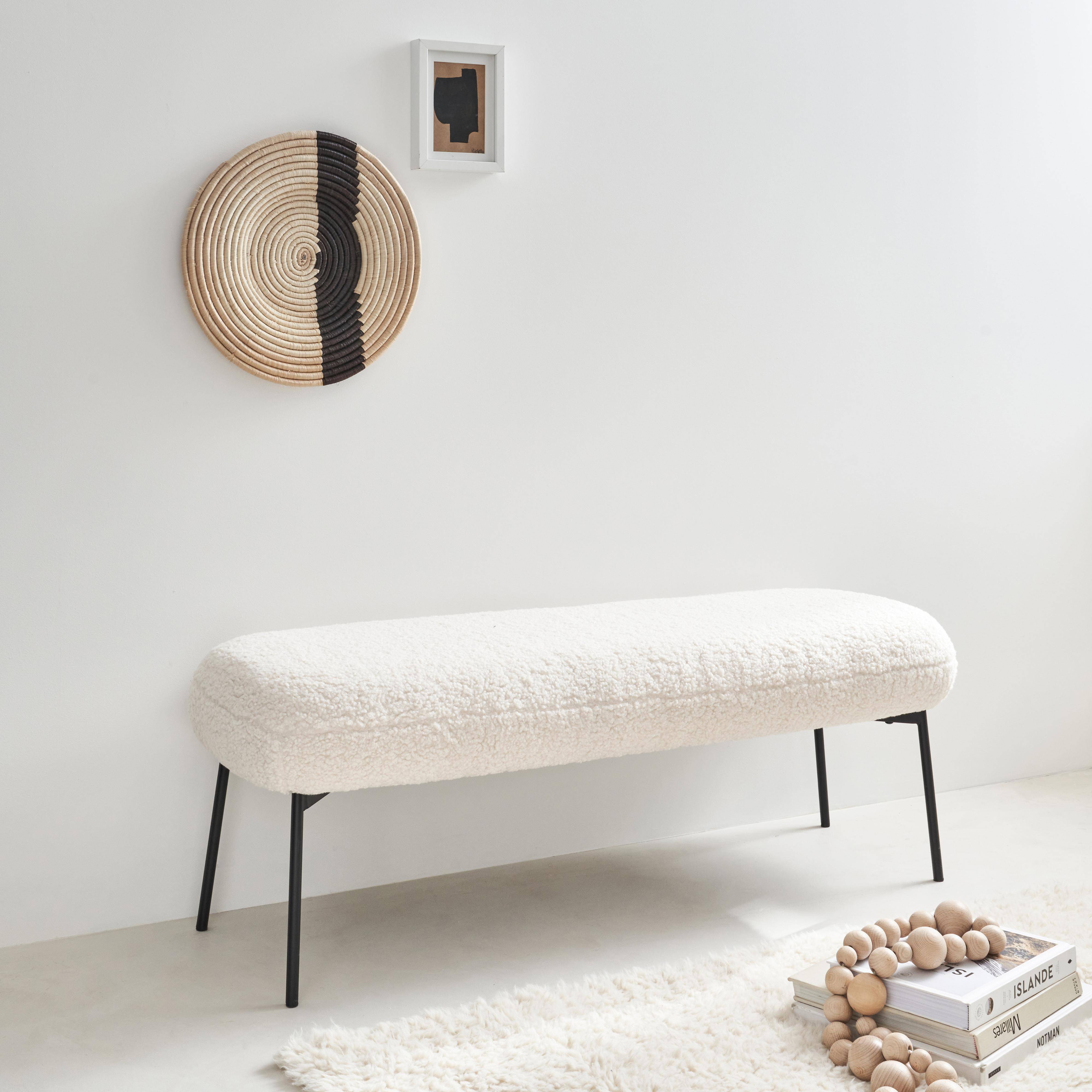 Sherpa - Banco, extremo de la cama con revestimiento de borreguito