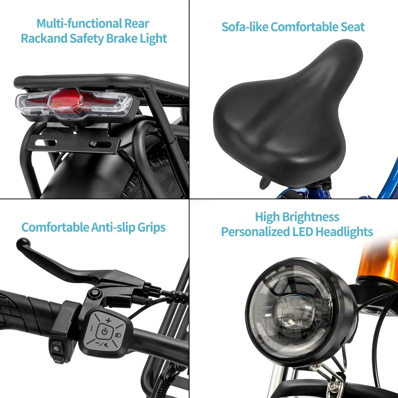 Electric Bike For Adults 750W 48V 15Ah Removable Battery 20x4 Fat Tire Folding - MN-20 - Image 6 Electric Bike For Adults 750W 48V 15Ah Removable Battery 20x4 Fat Tire Folding - MN-20 - Image 6