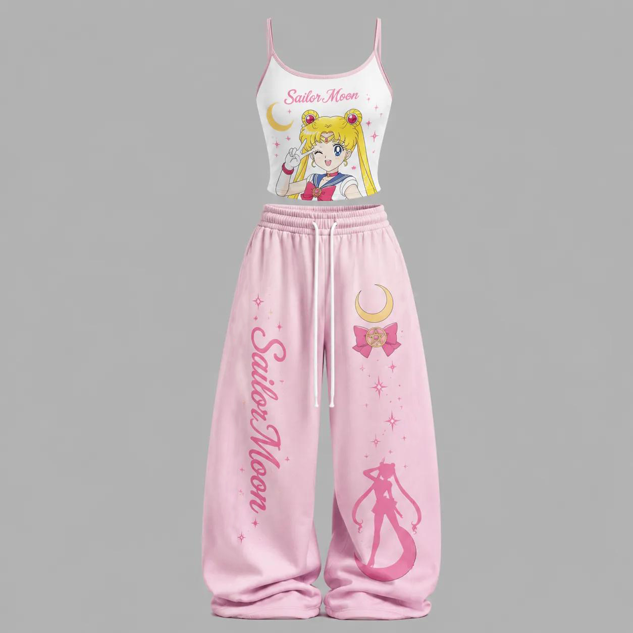 Sailor Moon Top & Elasticated Trousers Two-Piece Set