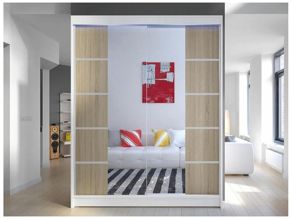 Armario Boverdeco 146 Blanco | Boverdeco 200x150x58cm Puertas de armario - Correderas