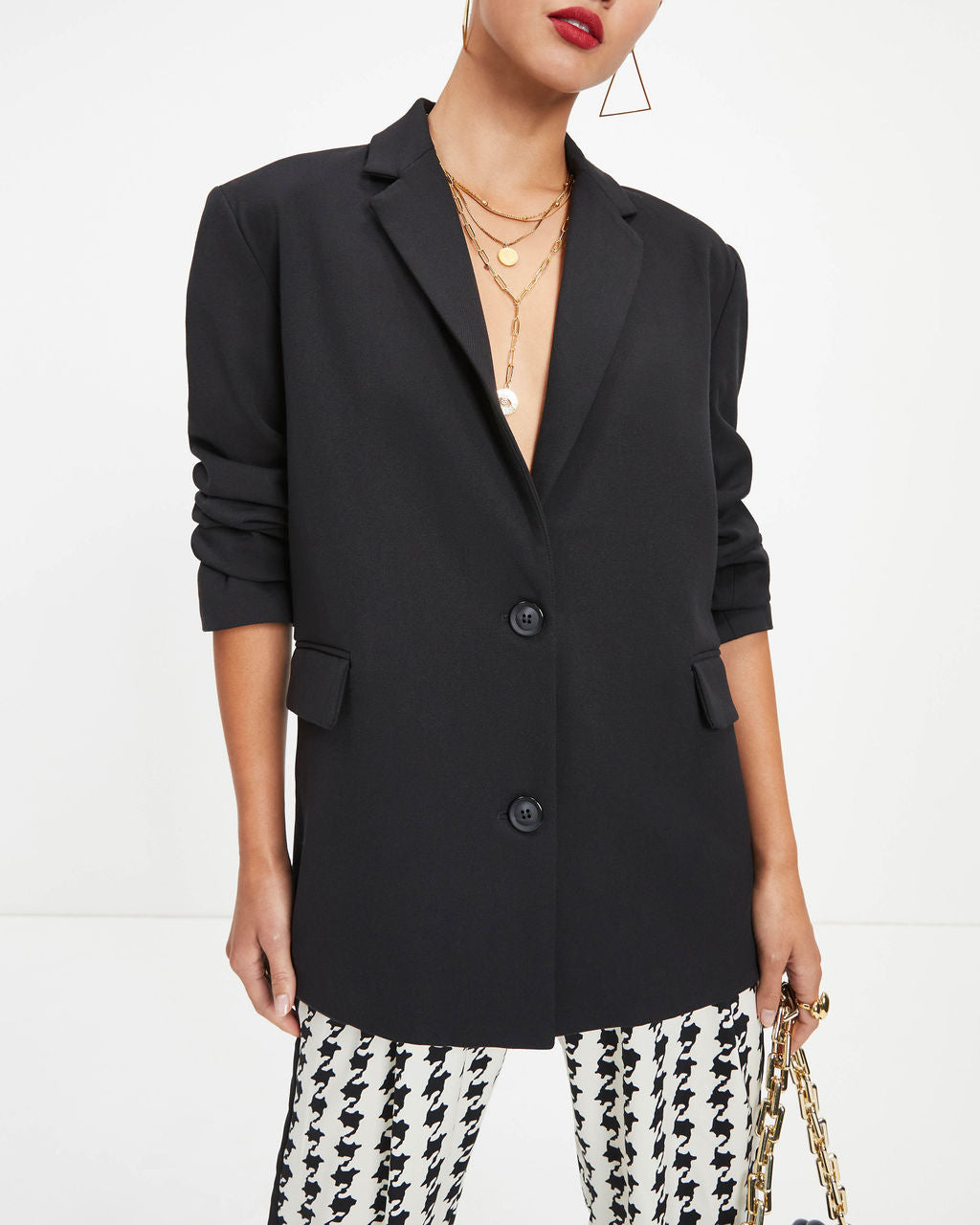 She Knows It All Pocketed Blazer - Black - Se7enfashion