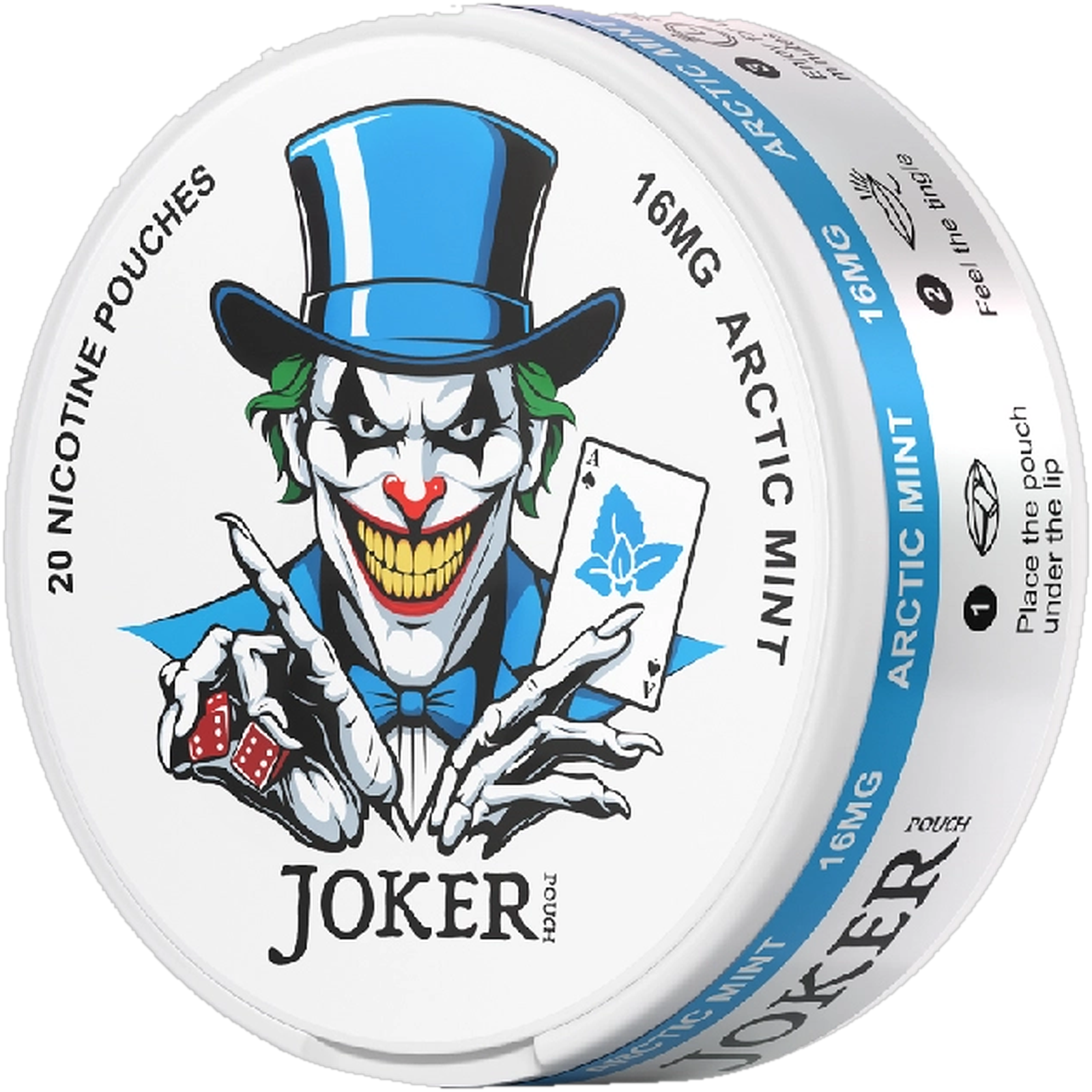 Joker Arctic Mint 16mg nicotine pouches (side)