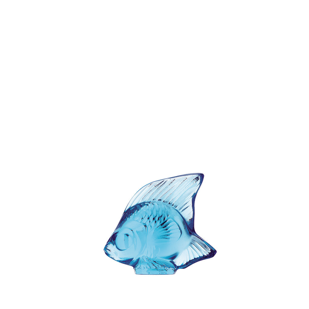 SCULPTURE POISSON - CRISTAL BLEU PÂLE