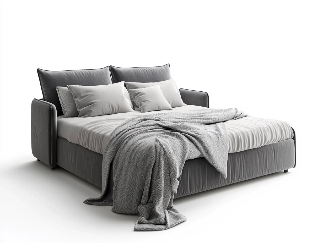 Sofá cama doble de 180x200 cm para sala de estar estilo moderno multifuncional tapizado en tela gris oscuro ja0702956