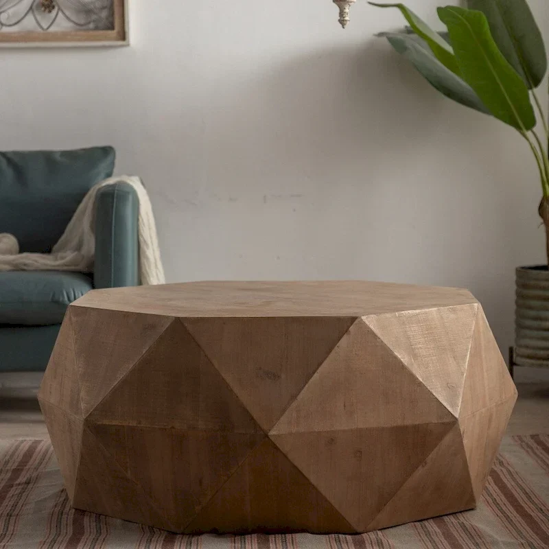 38-Inch Three-Dimensional Embossed Retro American Coffee Table