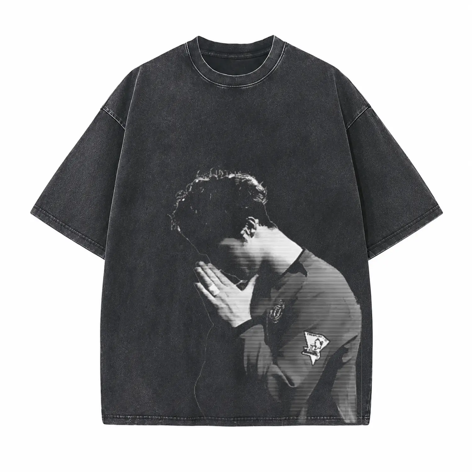 Football Legend Praying Printed Unisex Washed T-Shirt