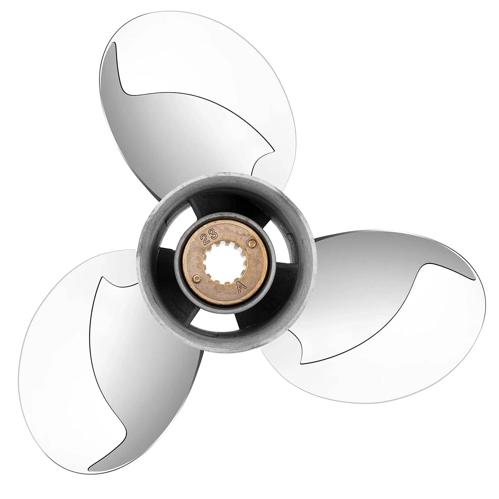 Qiclear Stainless Steel Outboard Motor Propeller 10 1/2 x 13, 13 Spline Tooth, RH - 48-855858A46 - Image 4 Qiclear Stainless Steel Outboard Motor Propeller 10 1/2 x 13, 13 Spline Tooth, RH - 48-855858A46 - Image 4