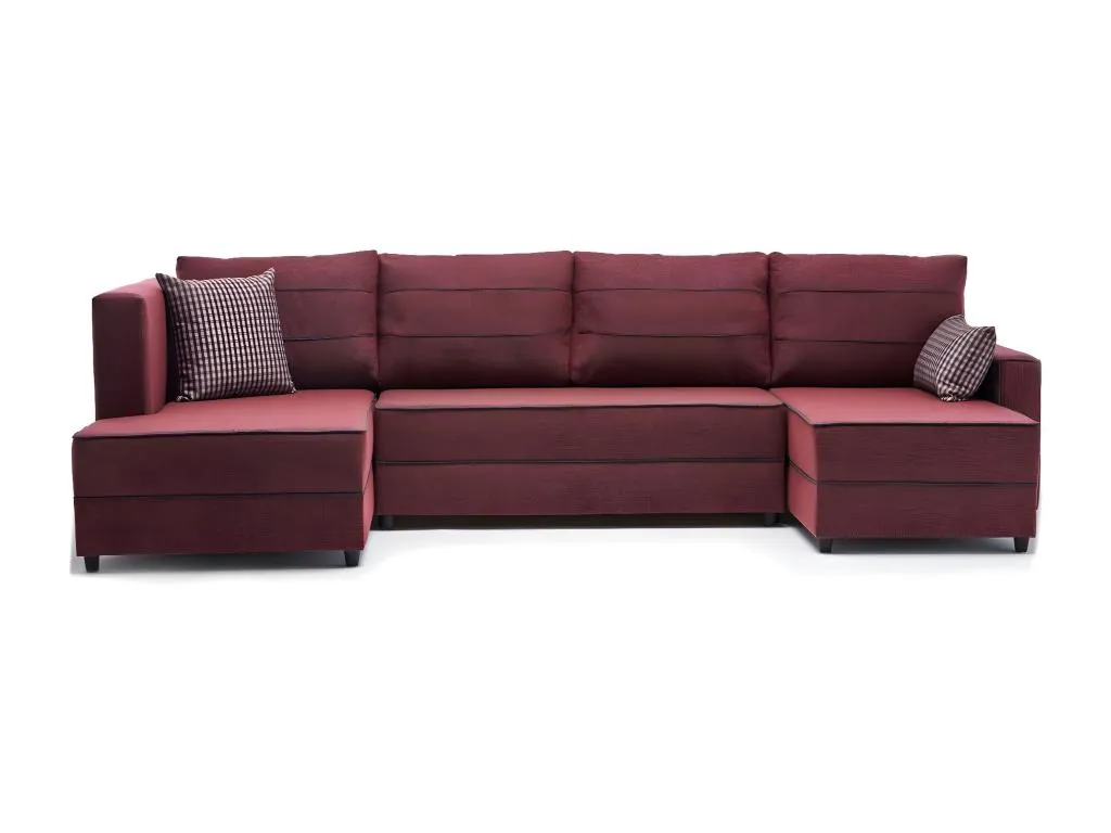 Sofá rinconero Decoencanto 313 Rojo Función de descanso Caja de ropa de cama 315x160cm