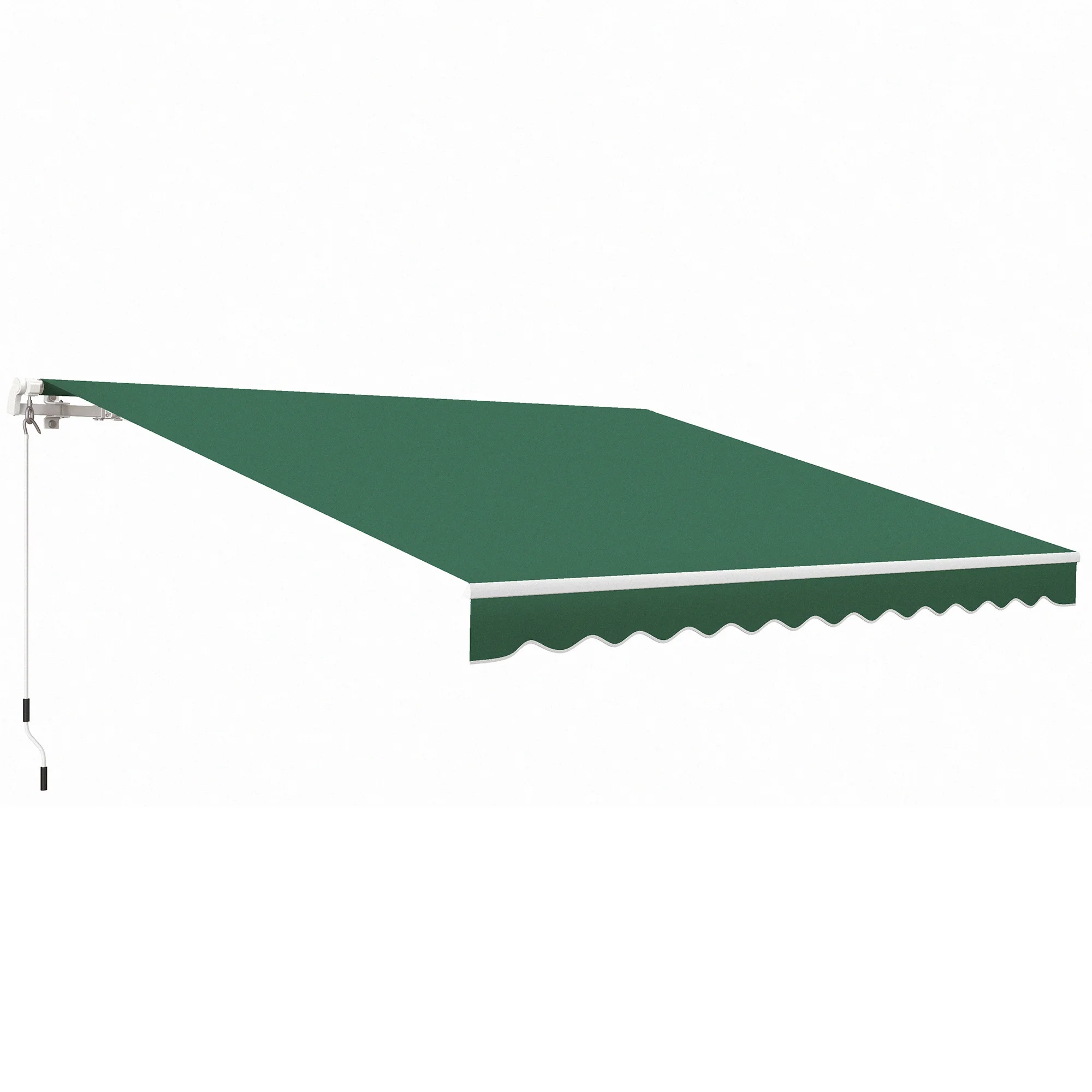 Outsunny 12' x 10' Manual Retractable Awning Outdoor Sunshade Shelter for Patio, Balcony, Yard, with Adjustable & Versatile Design, Beige and White - Image 66