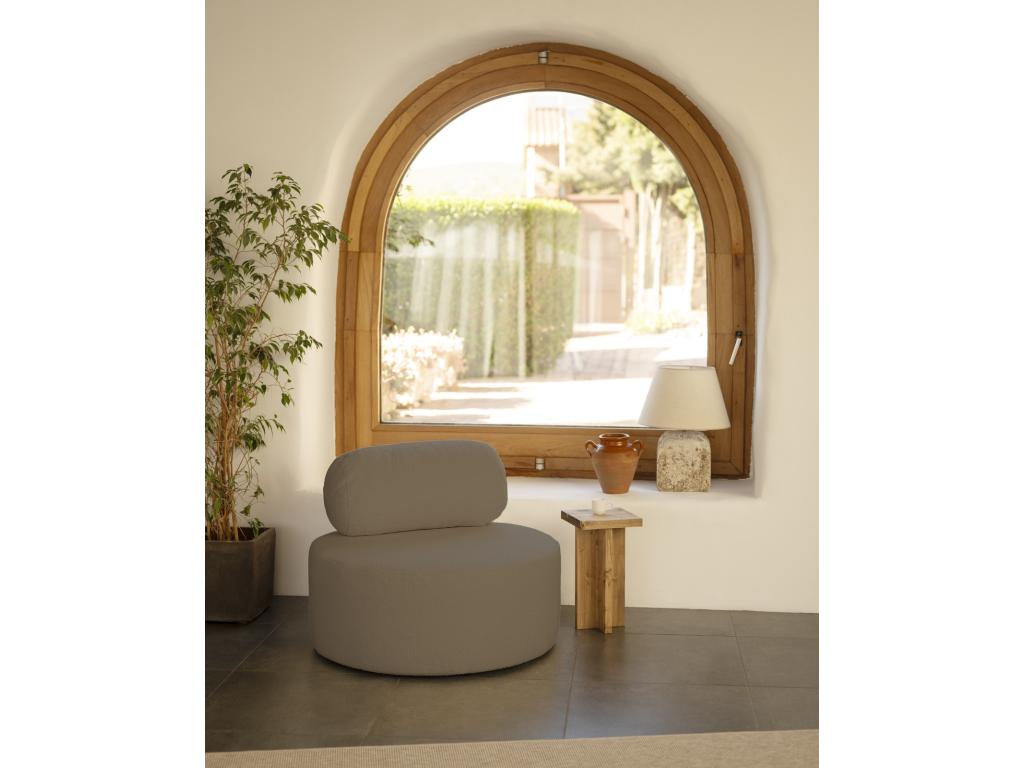 Sillón de buclé redonda color marron 105x50cm - ANE - Laocacasas