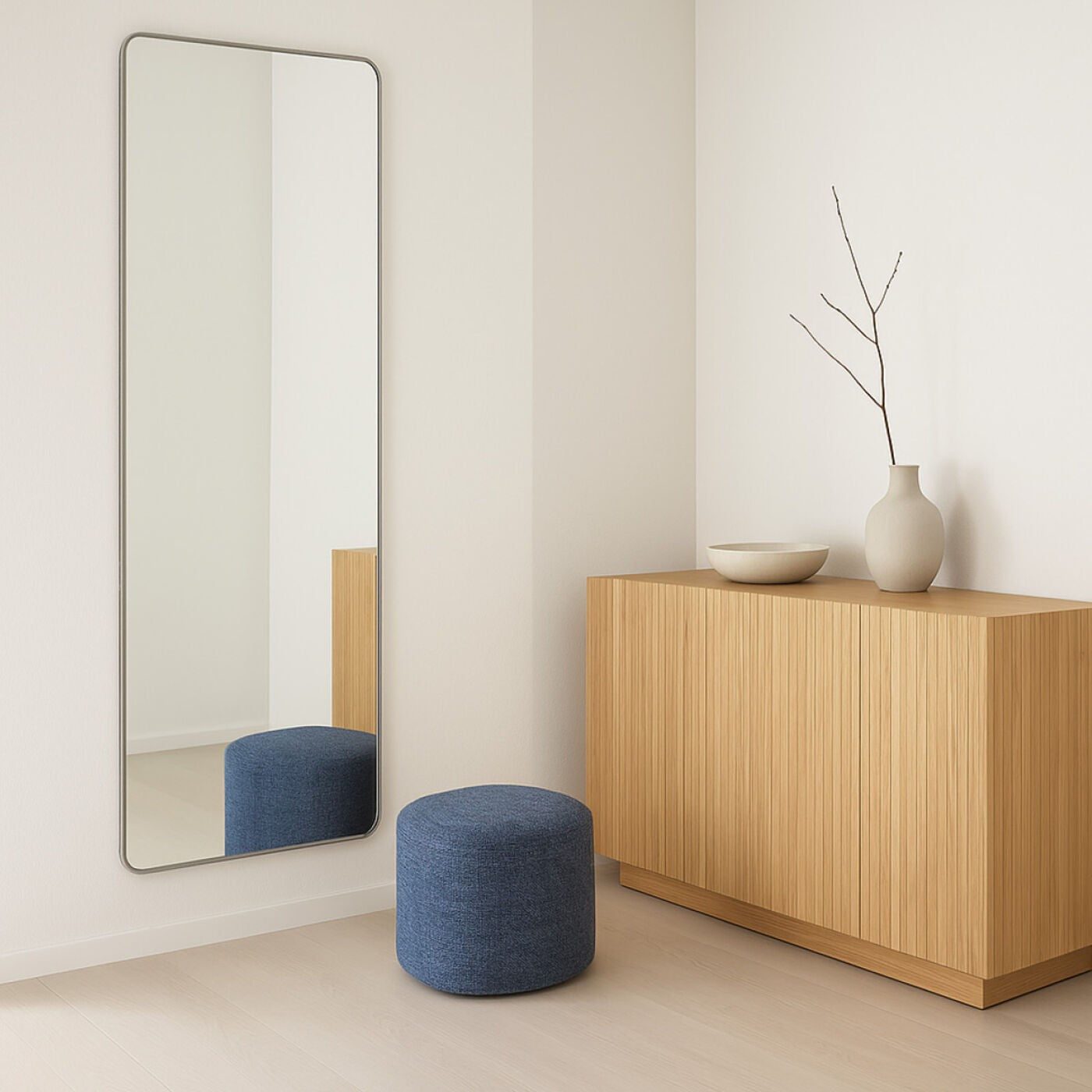 Kare Design Curve spiegel - rechthoekig - beige - 200x70cm