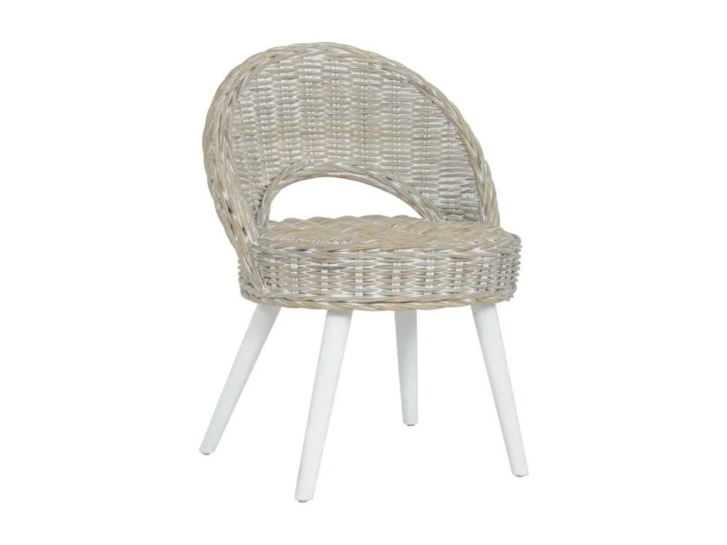 Sillón de ratán blanco Nidovia diseño elegante dbl3607184