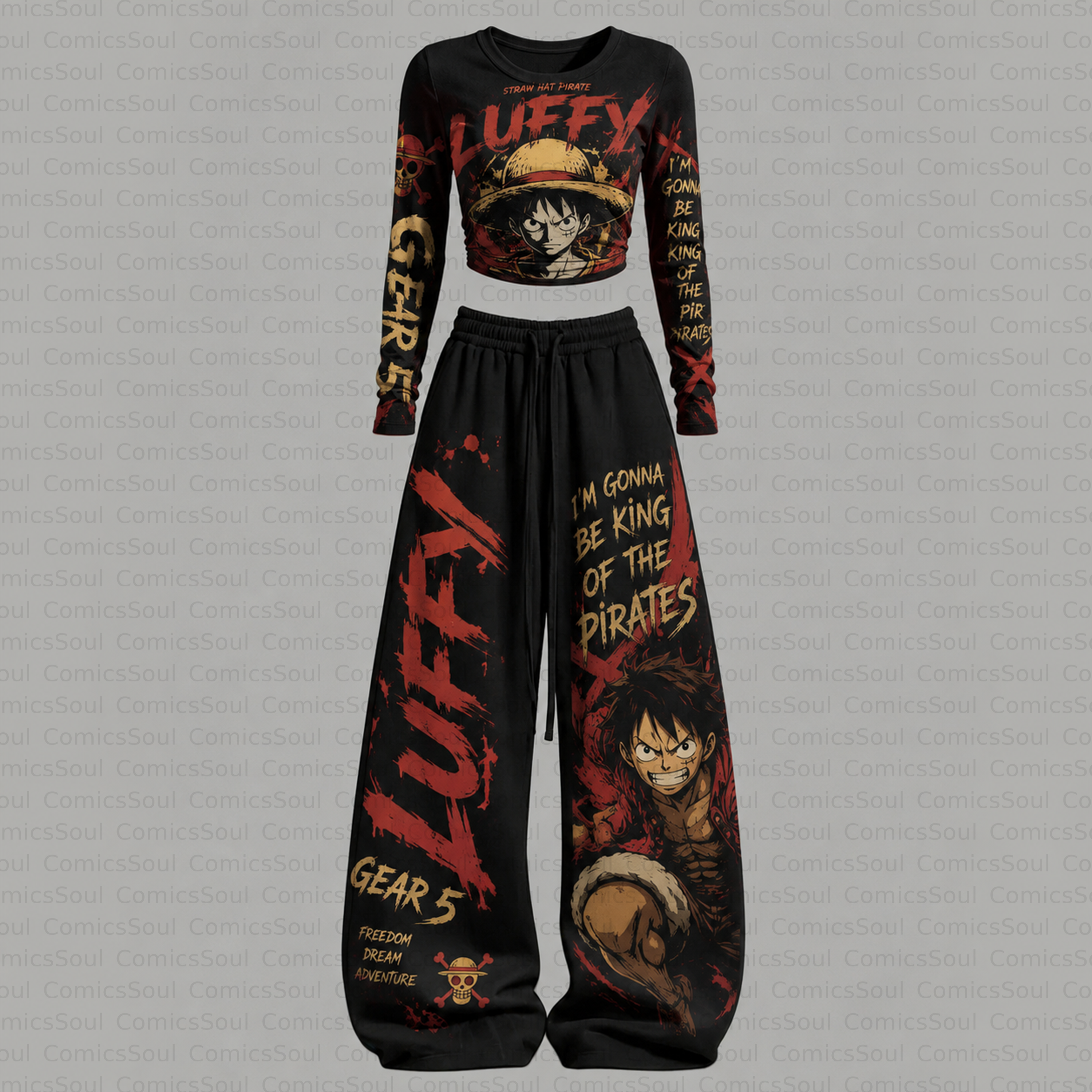 One Piece Long-Sleeve Top And Elastic Pants Set 3051056 TeeThreads Sustain the Scene with Custom Apparel