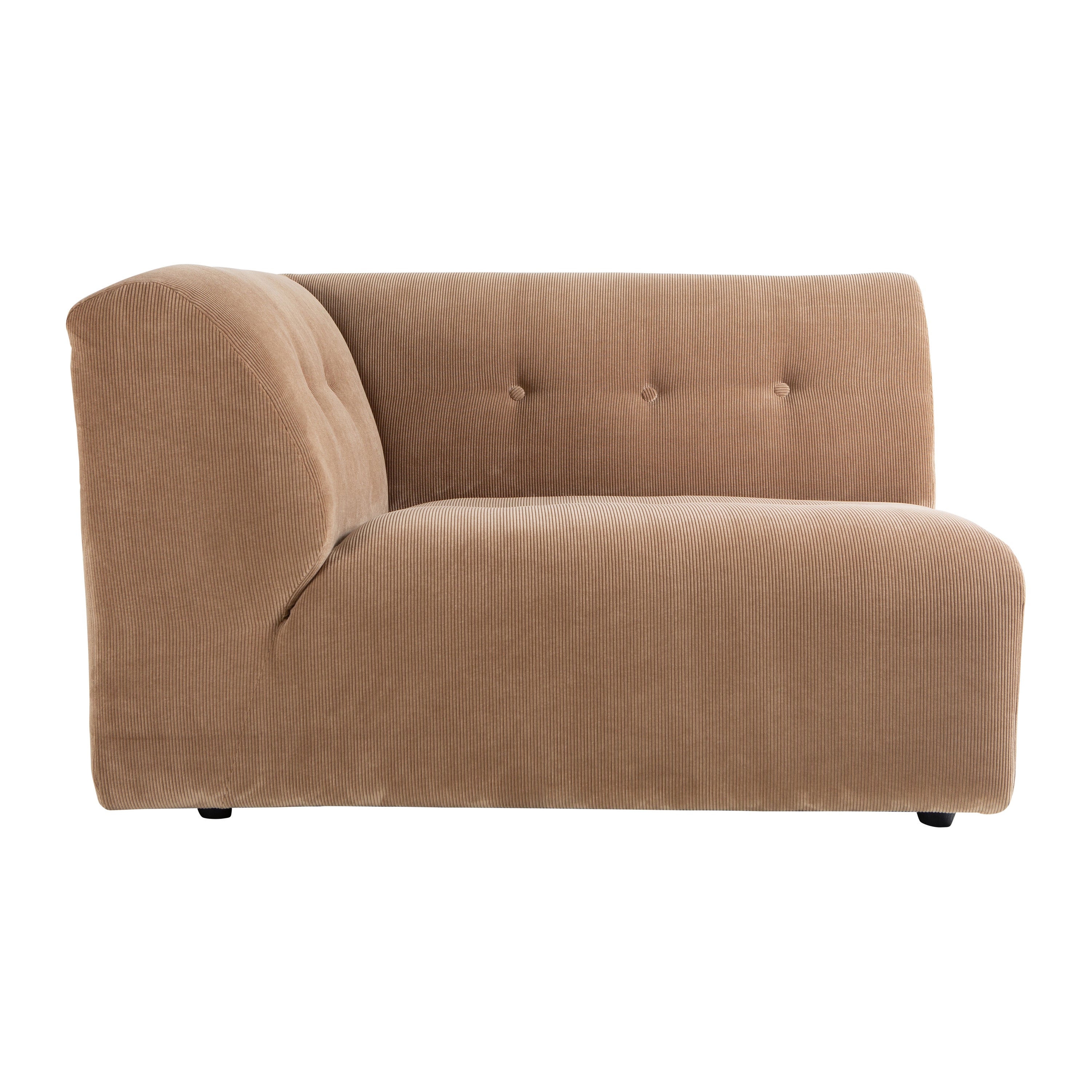 HKliving Vint Bank Element - 1,5-zitsbank Links - Corduroy Rib - Bruin