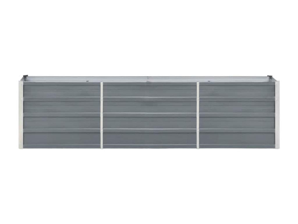 Arriate de jardín de acero galvanizado gris 240x40x45 cm