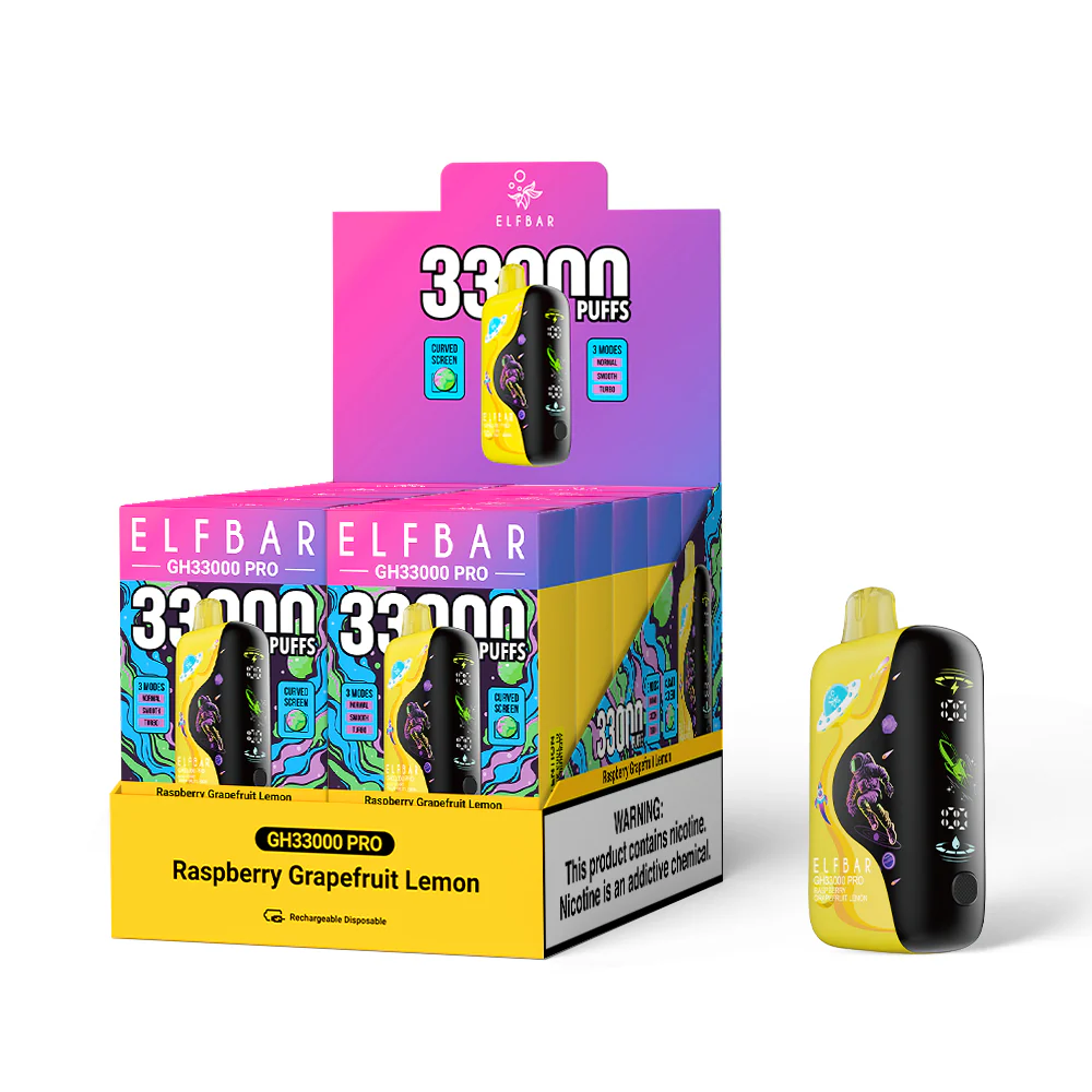 ELFBAR GH33000 PRO cigarette électronique jetable rechargeable (toutes les saveurs)