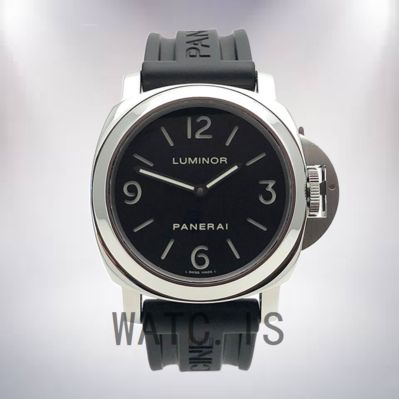 Panerai Luminor Base PAM00112 44mm Men's Black Dial Rubber Band