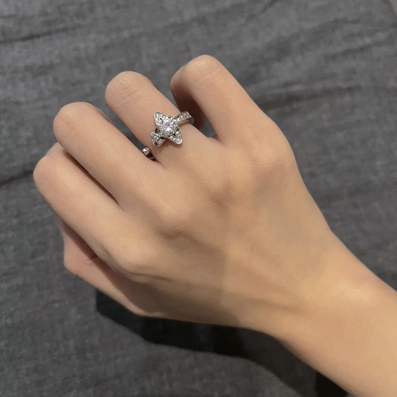 Vivienne Westwood Adjustable Diamond Saturn Ring - Original Replica Club