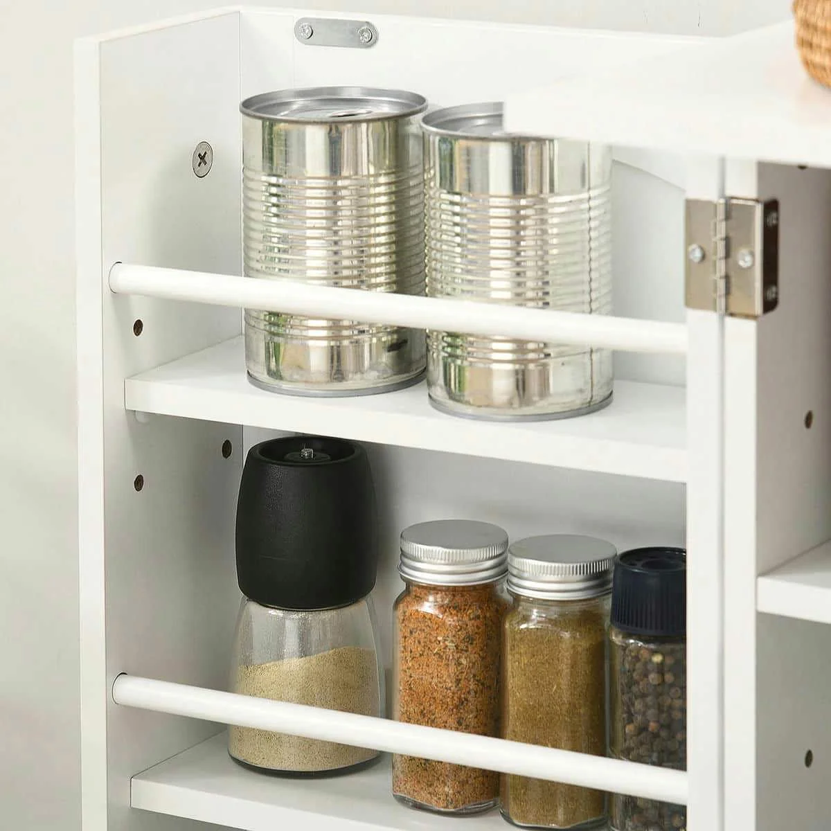Spaco 17-Tier Kitchen Small Pantry Cabinet with 2 Doors and 6 Adjustable Shelves, Cabinet Pantry, Freestanding 5-Tier Shelving Pantries for Kitchen Storage, Gray - Image 39