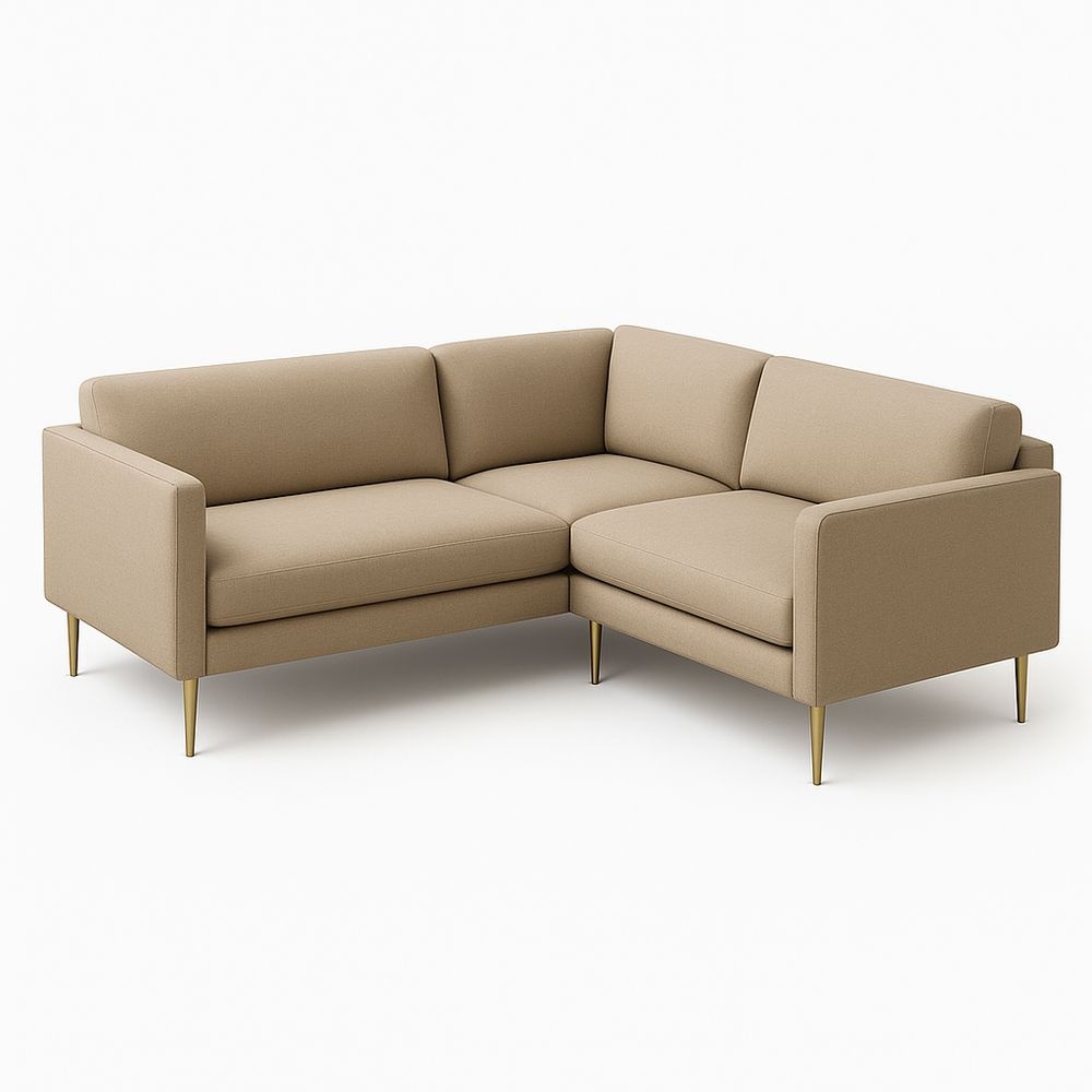 Sofá Esquinero Beige Salón 250cm Tela Moderno Cómodo