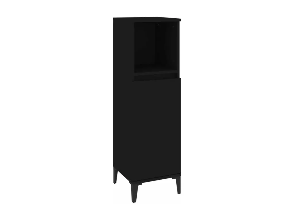 Micasacool Armario de baño Micasacool contrachapada negro 30x30x100 cm