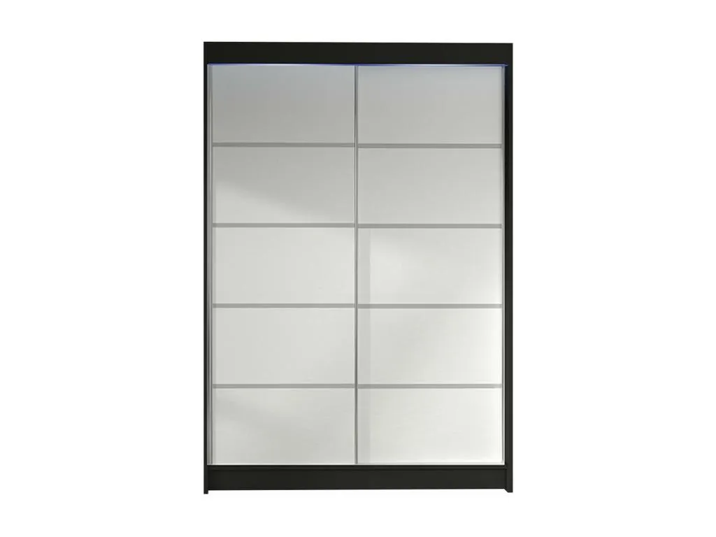 Armario moderno Decohoguera modelo 150 acabado Blanco y Negro con puertas correderas 200x120x58 cm DS3908210